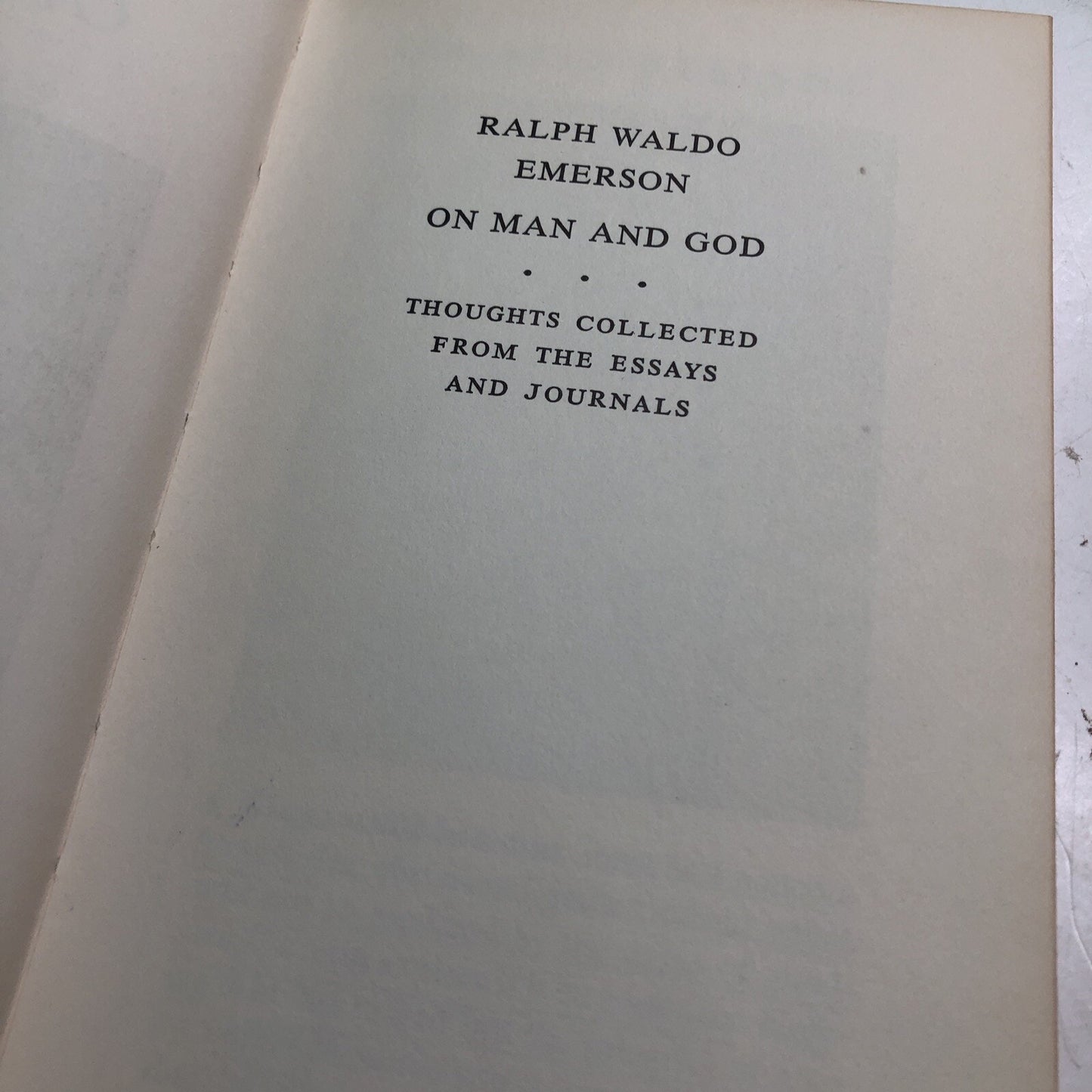 Ralph Waldo Emerson On Man & God by Peter Pauper Press 1961 1st Edition HC