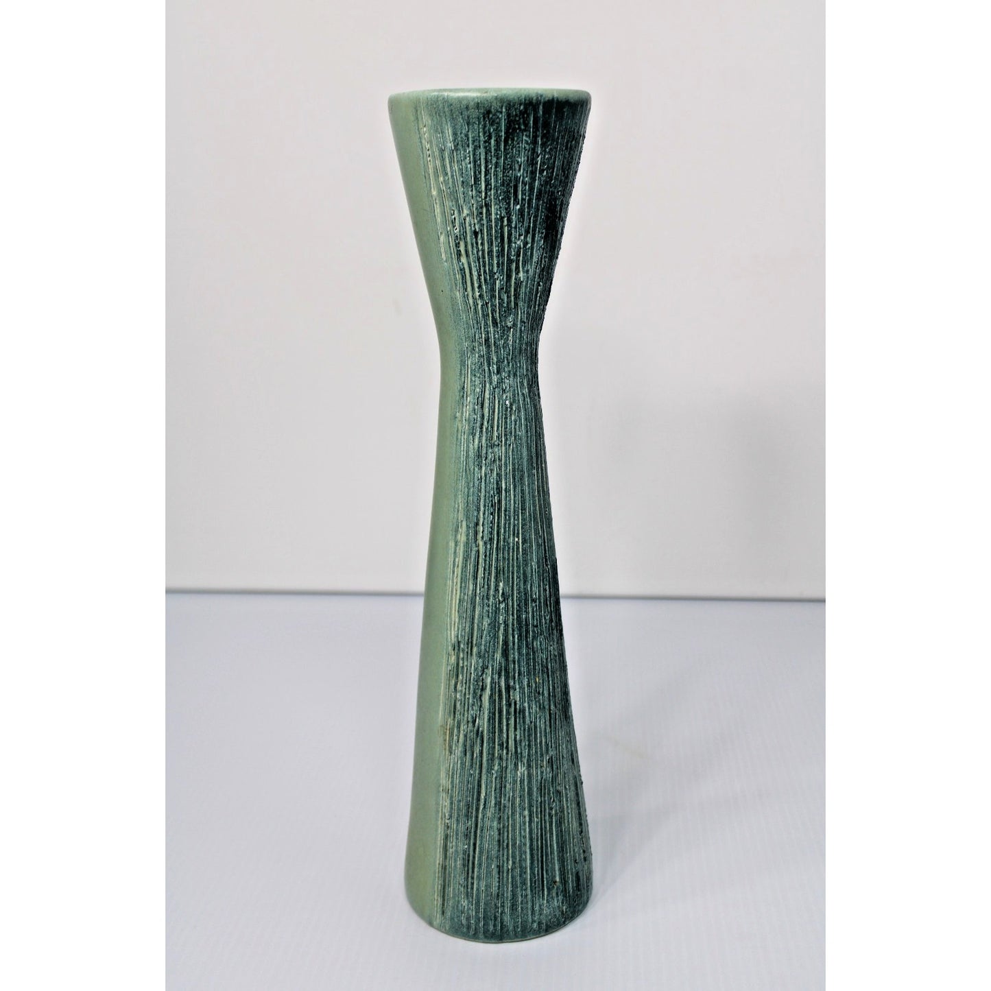 16.5" Tall Matte Aqua Vase, 1960s Pop Art Ceramics, MCM Decor, Turquoise, Teal