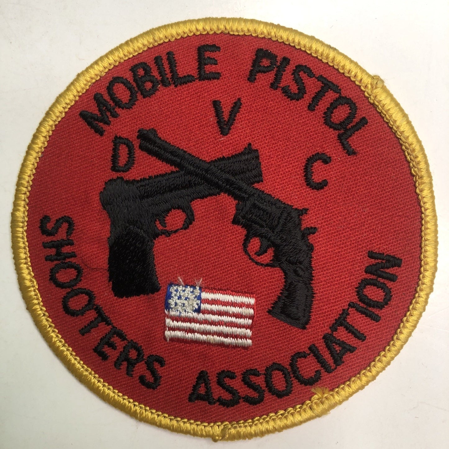 Vintage Embroidered Patch MOBILE PISTOL SHOOTERS ASSOCIATION DVC Alabama AL