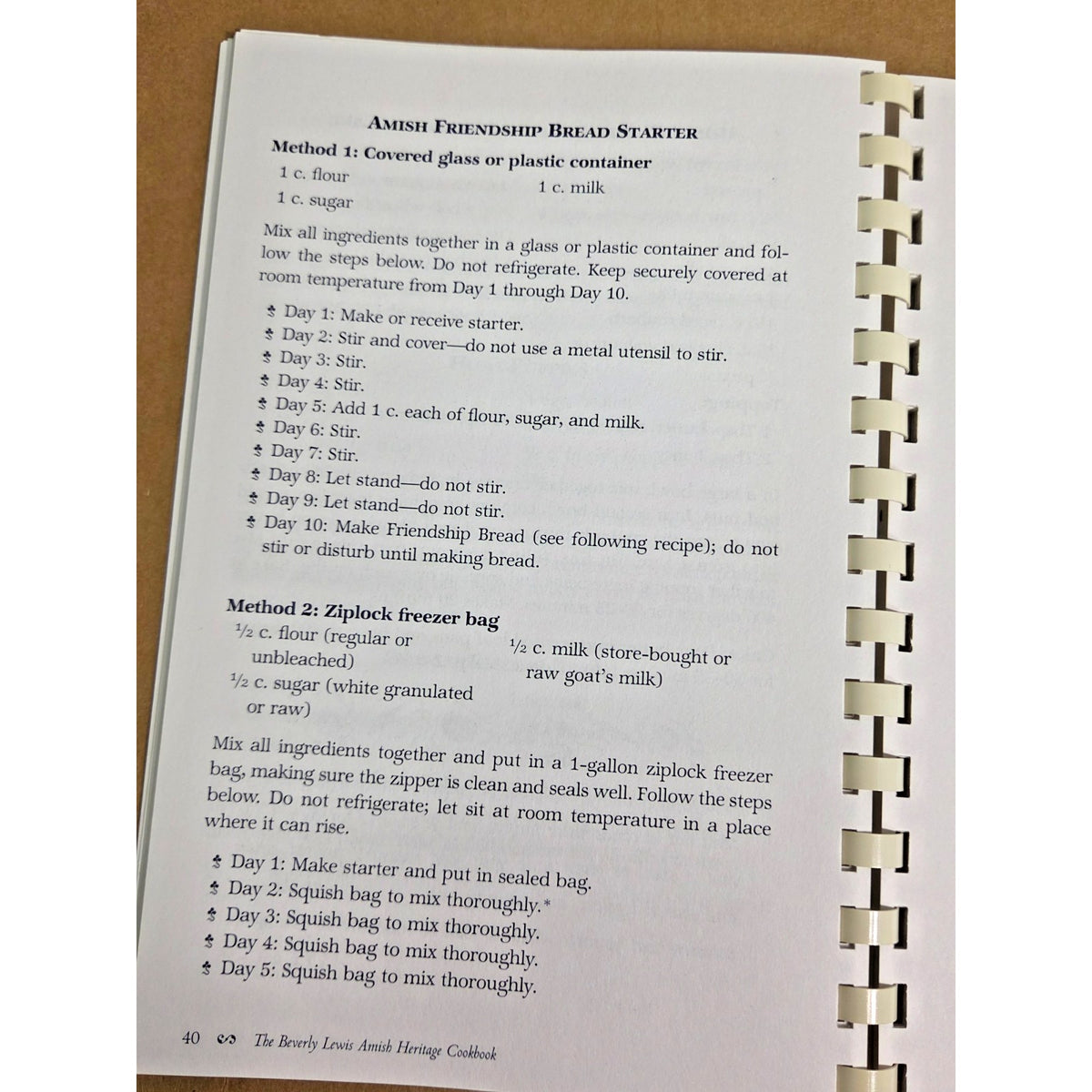 Vintage The Beverly Lewis Amish Heritage Cookbook - 200+ Recipes, Comb-Bound