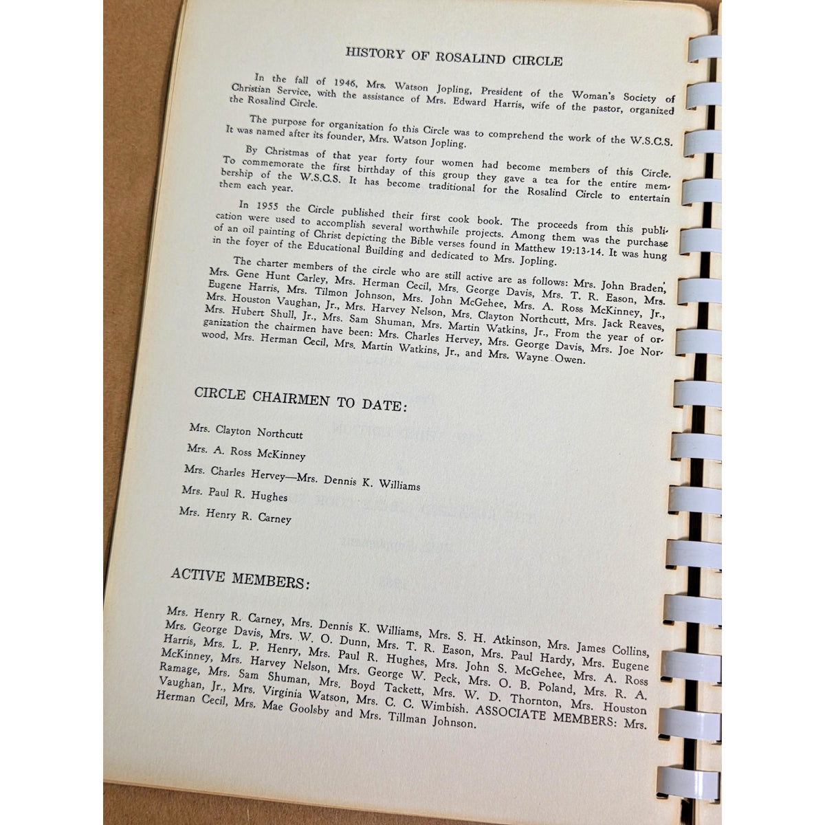 Vintage 1968 Rosalind Circle Texarkana AR Church Cookbook 3rd Edition