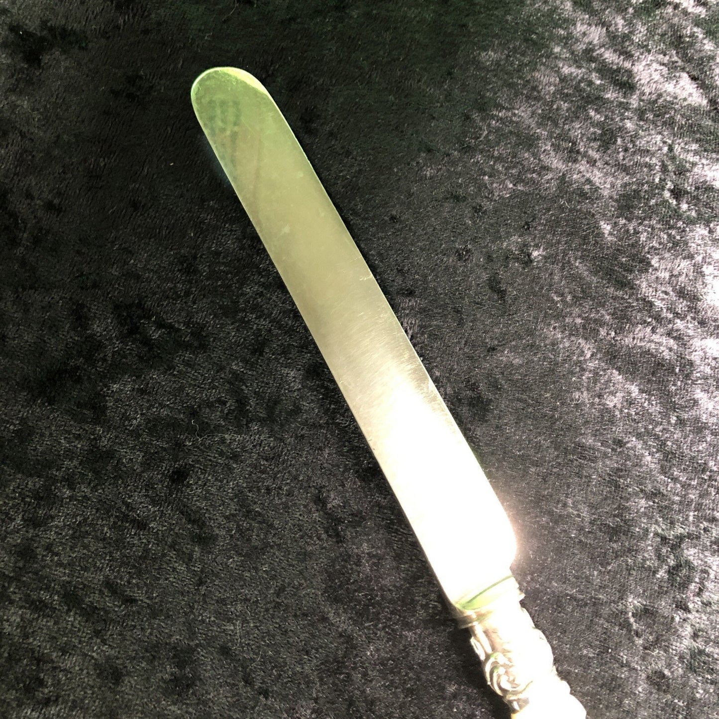 Vintage Dessert Knife with Mother of Pearl Handle Hallmarked 10” Long (B)
