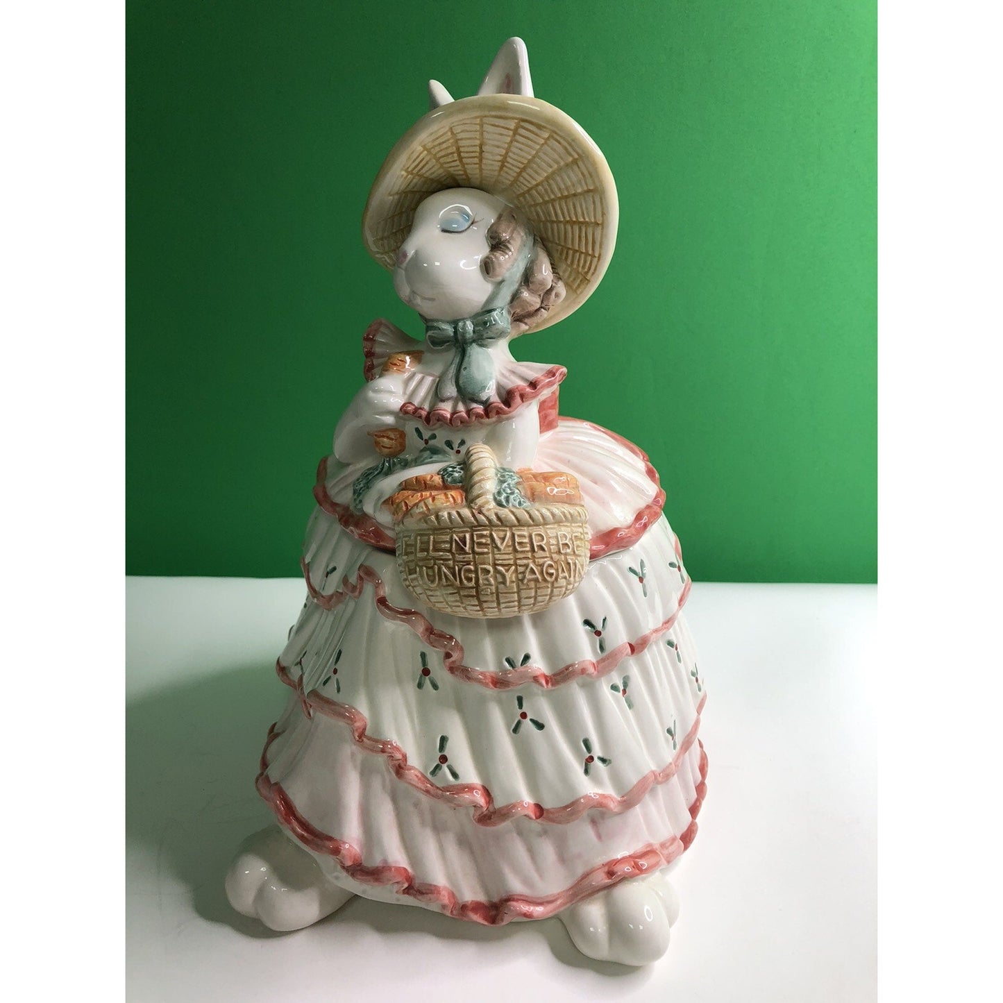 1989 FITZ & FLOYD Scarlet O'Hare COOKIE JAR Rabbit Belle Gone With The Wind