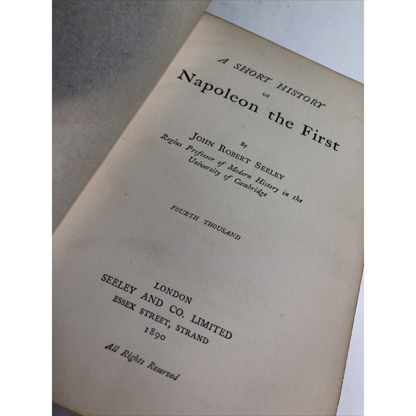 1890 A Short History Of Napoleon The First by John Seeley Prize Ed. Edinburgh