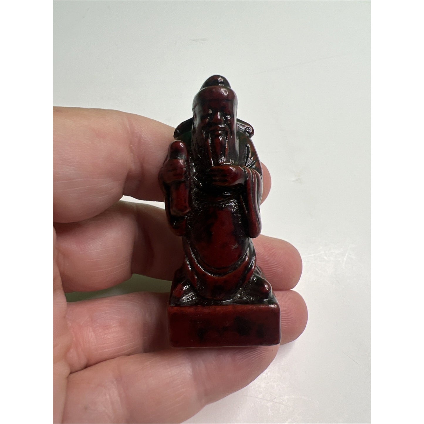 Vintage Chinese Chess Pawn Replacement Piece Dark Red Soapstone