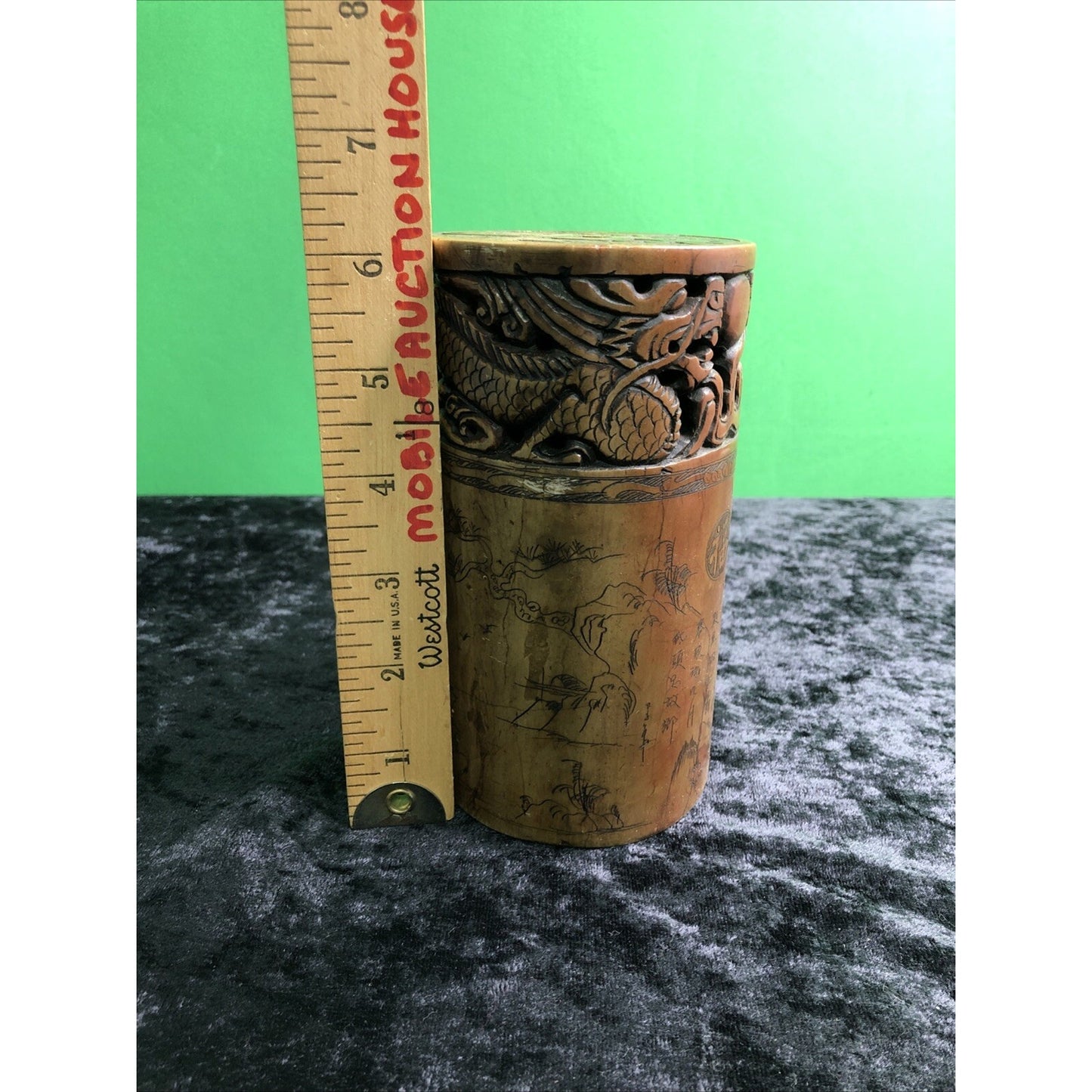 Chinese Hand Engraved Stone Paper Weight