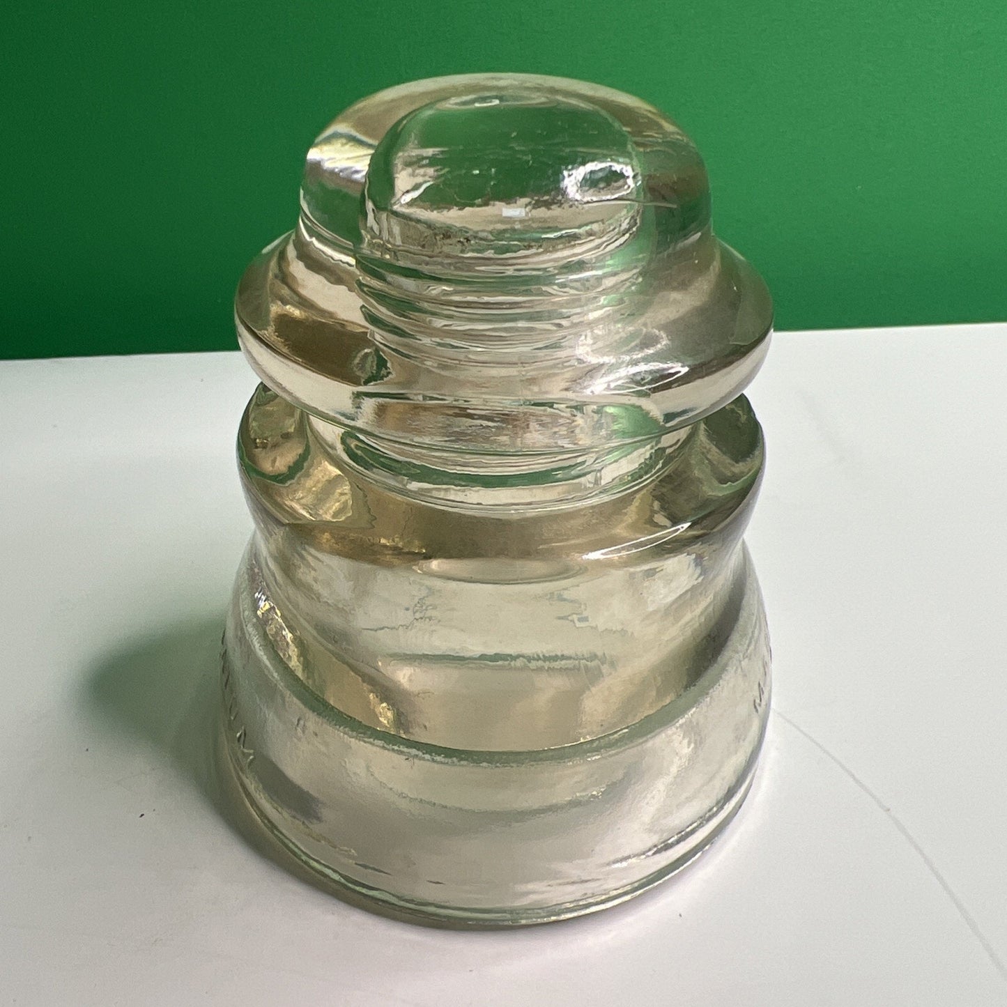 Vintage WHITALL TATUM No.1 12-41 Clear Glass Insulator Made in the USA