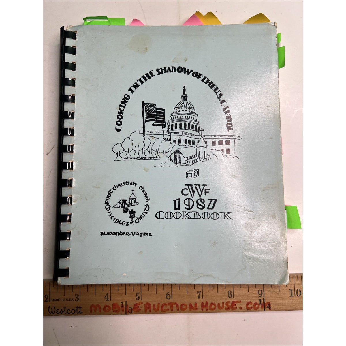 1987 Christian Womens Fellowship Cookbook Alexandria VA In Shadow U.S. Capitol
