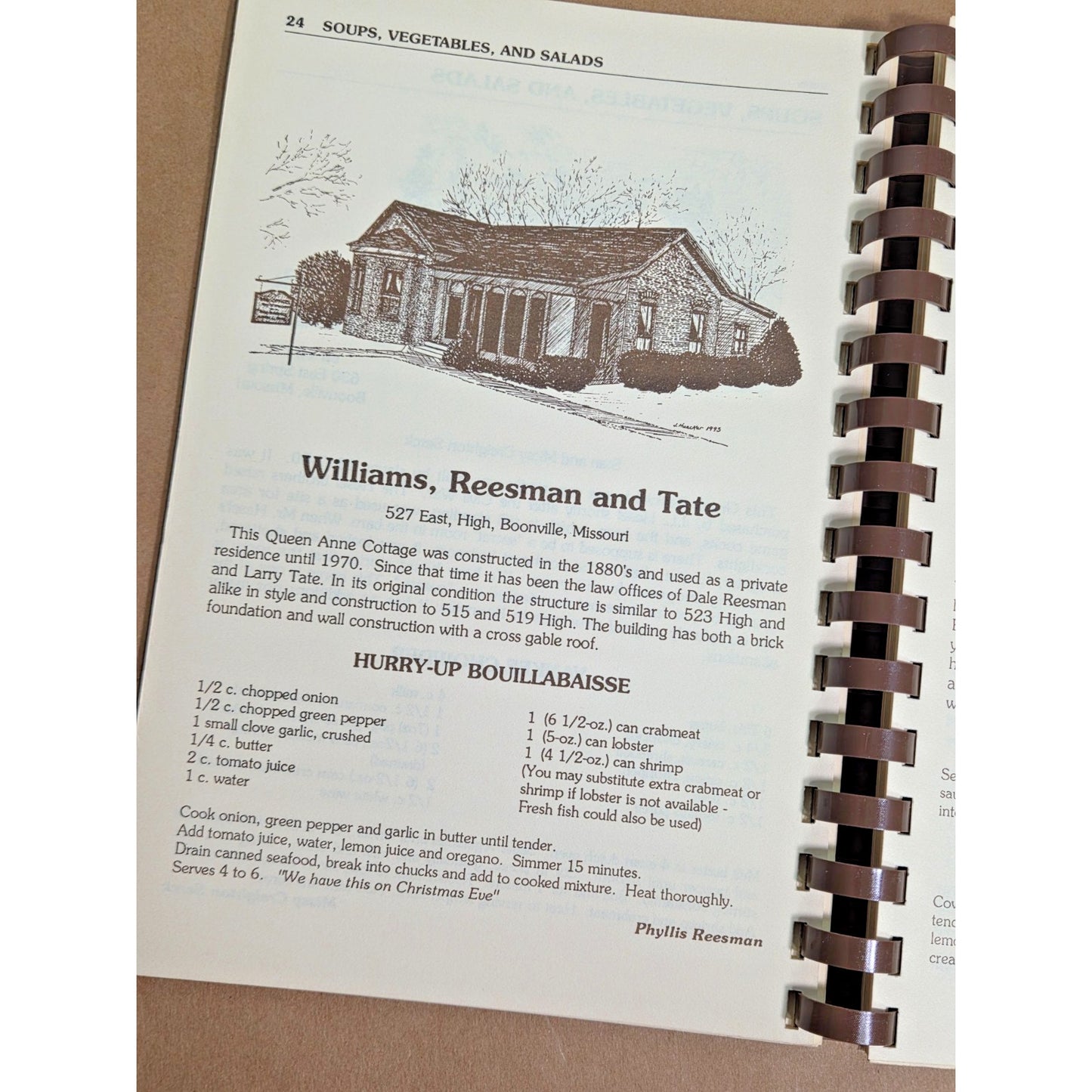 Vintage 1993 Boone's Lick A la Carte: Missouri History & Heritage Cookbook