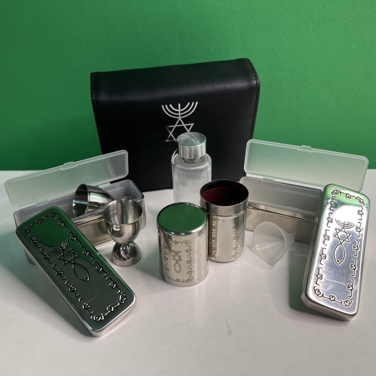 Messianic Judaism Jewish Portable COMMUNION SET WITH CASE Hebraic Roots Kit