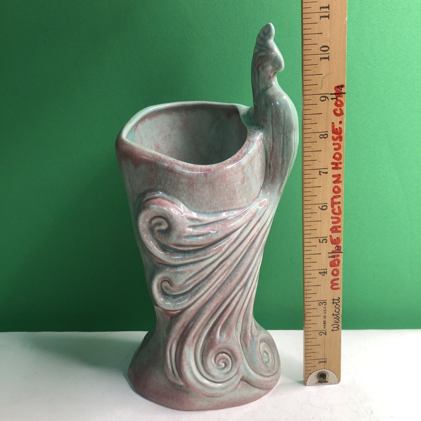 Vtg MCM CALIFORNIA CA Pottery - West Coast Pottery Peacock Vase Planter Figurine