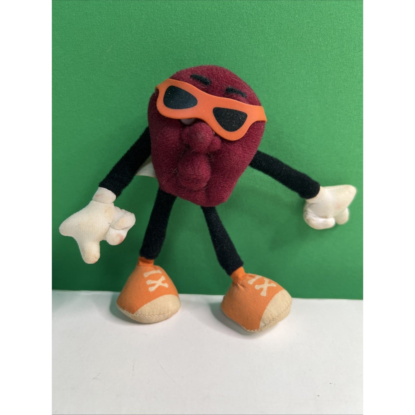 Vintage California Raisin Poseable Plush Figures Toy 1988 Applause 5” Sunglasses