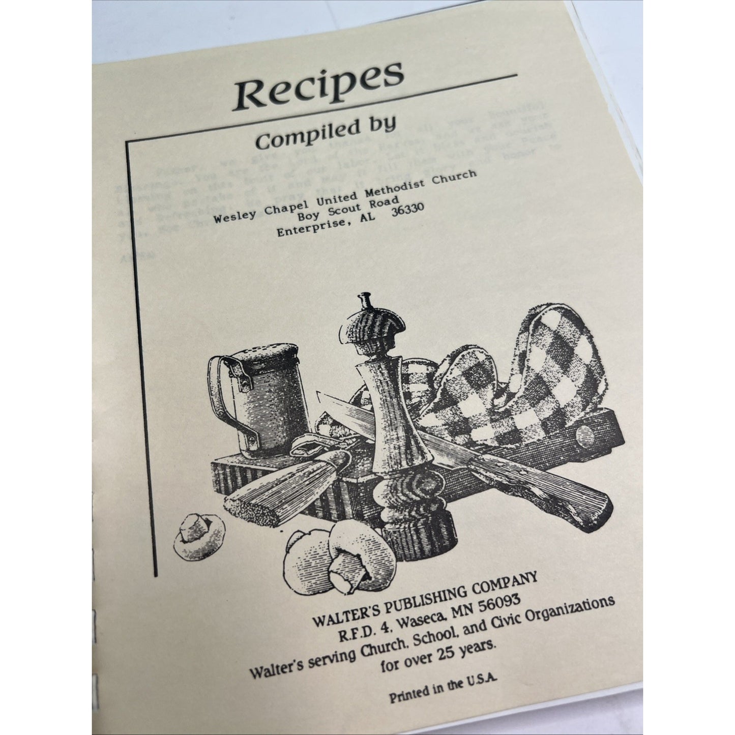Cookbook Recipes Of Wesley Chapel United Methodist Church Enterprise Alabama AL