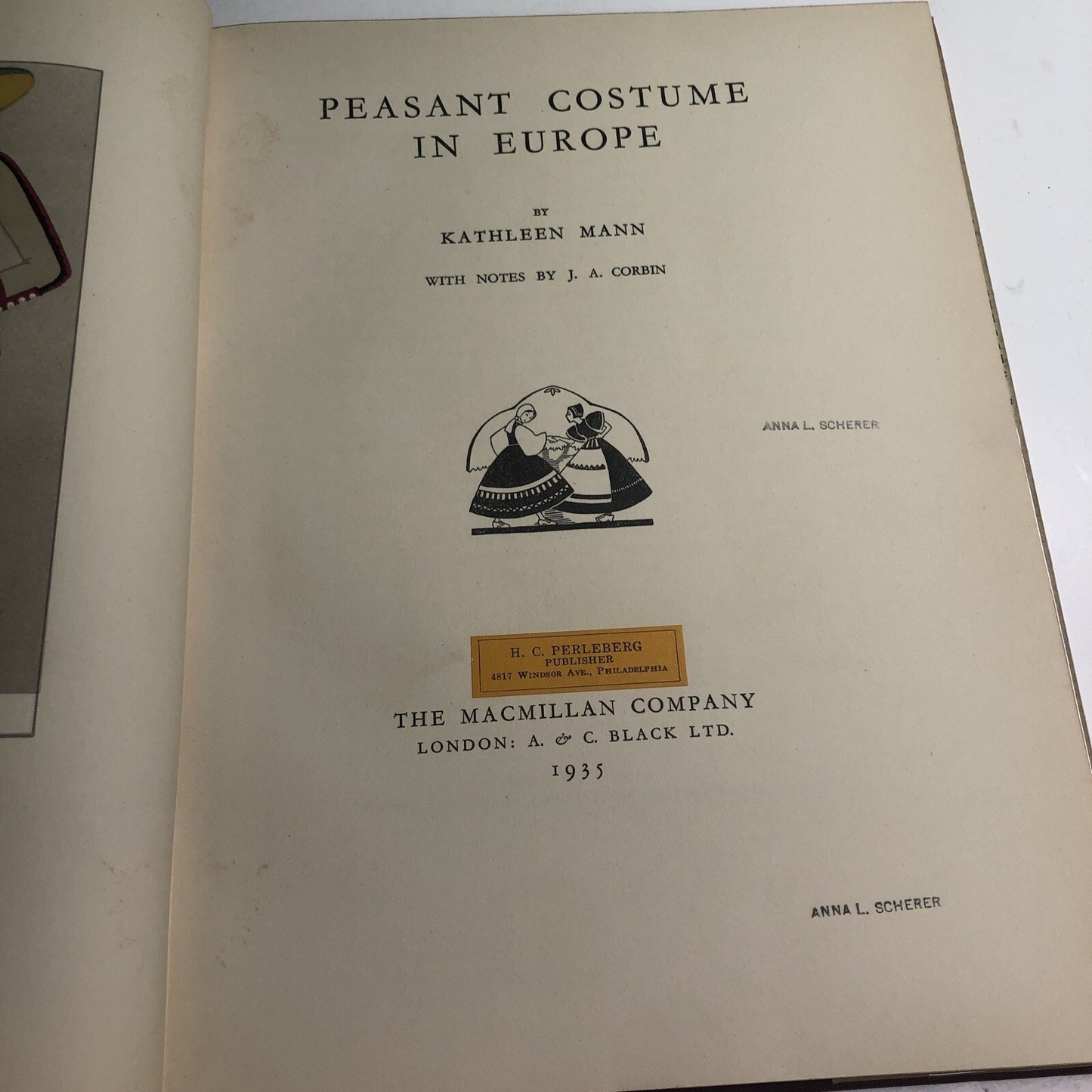 Peasant Costume in Europe By Kathleen Mann 1935 HC DJ ILLUSTRATED