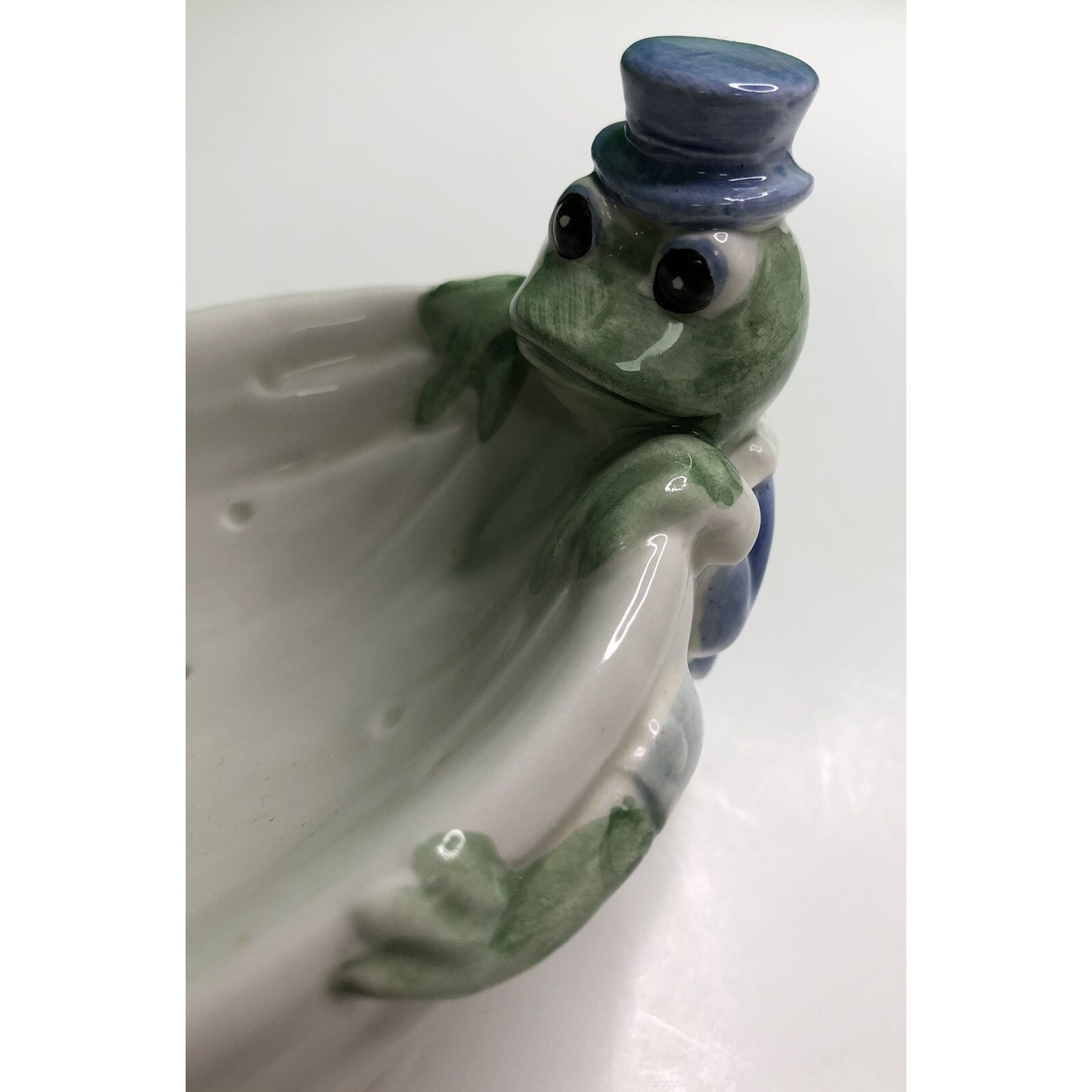 Vintage 1991 FITZ & FLOYD Alligator & Frog Candy Dish Cracker Tray Adorable