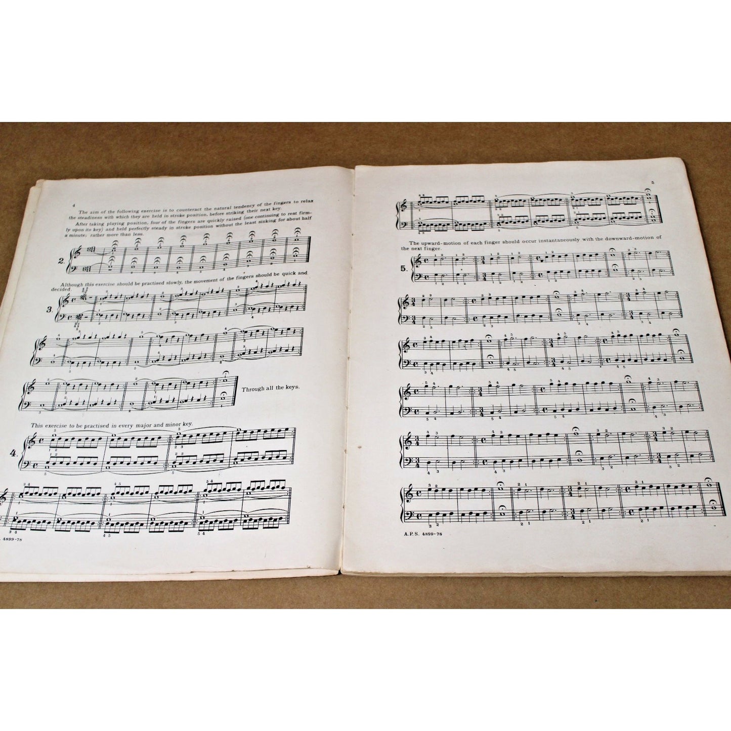 Vintage Piano Lessons - FINGER TRAINING FOR THE PIANO, Carl Stasny, 1899, No 44"
