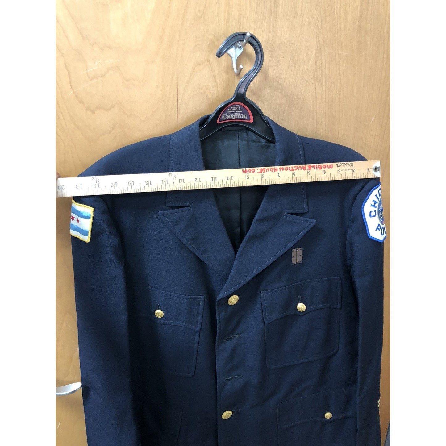 Vintage Chicago Police Coat Double Breasted Brawny Blues Kale Uniform Jacket