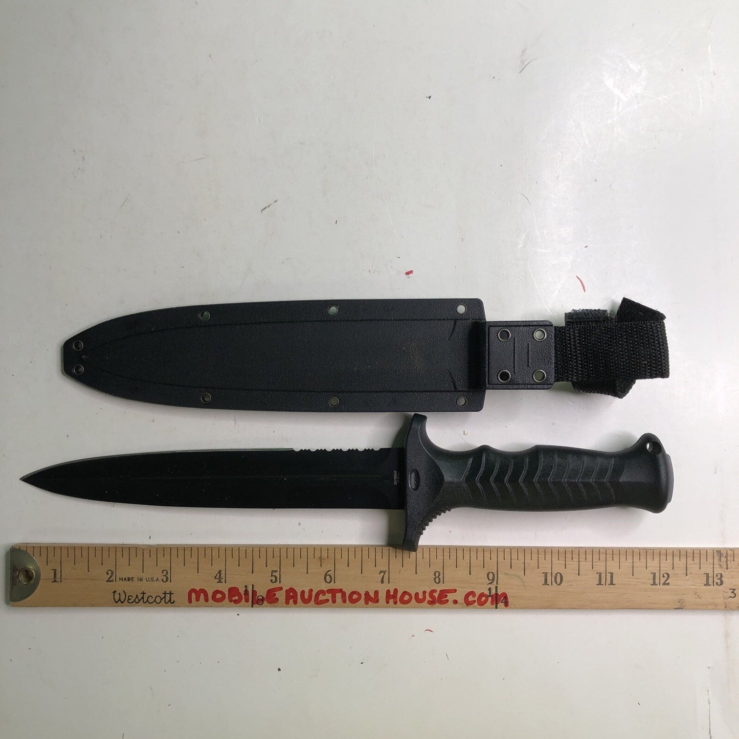 TRS Tactical Survival Knife The Titan 12” Survival Serrated Straight Edge