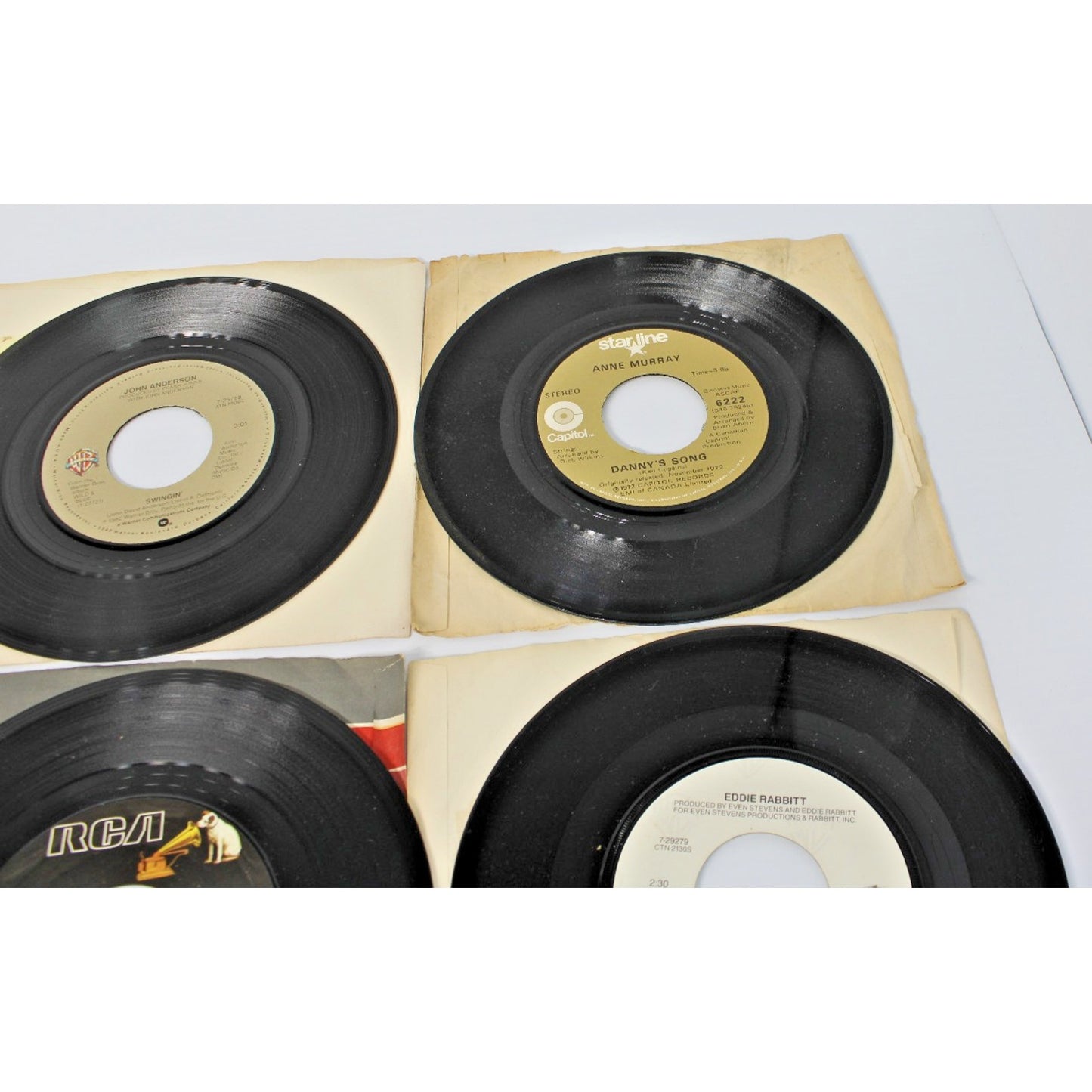 Lot of 8 Country 7" 45 RPM, 70s-80s Kenny Rogers, Charlie Rich, Don Williams- EX