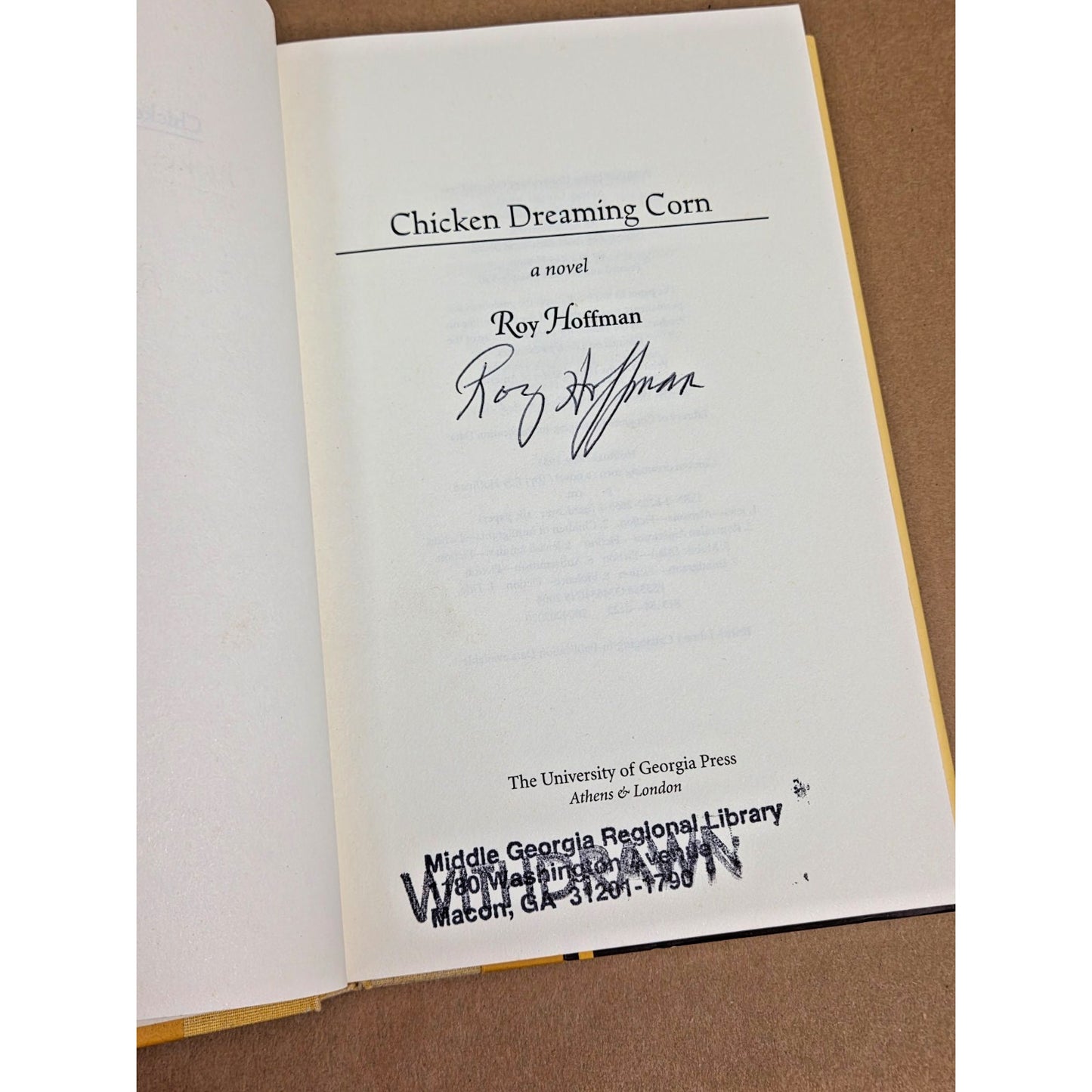 Signed 1st Edition: Chicken Dreaming Corn by Roy Hoffman Mobile, AL Library