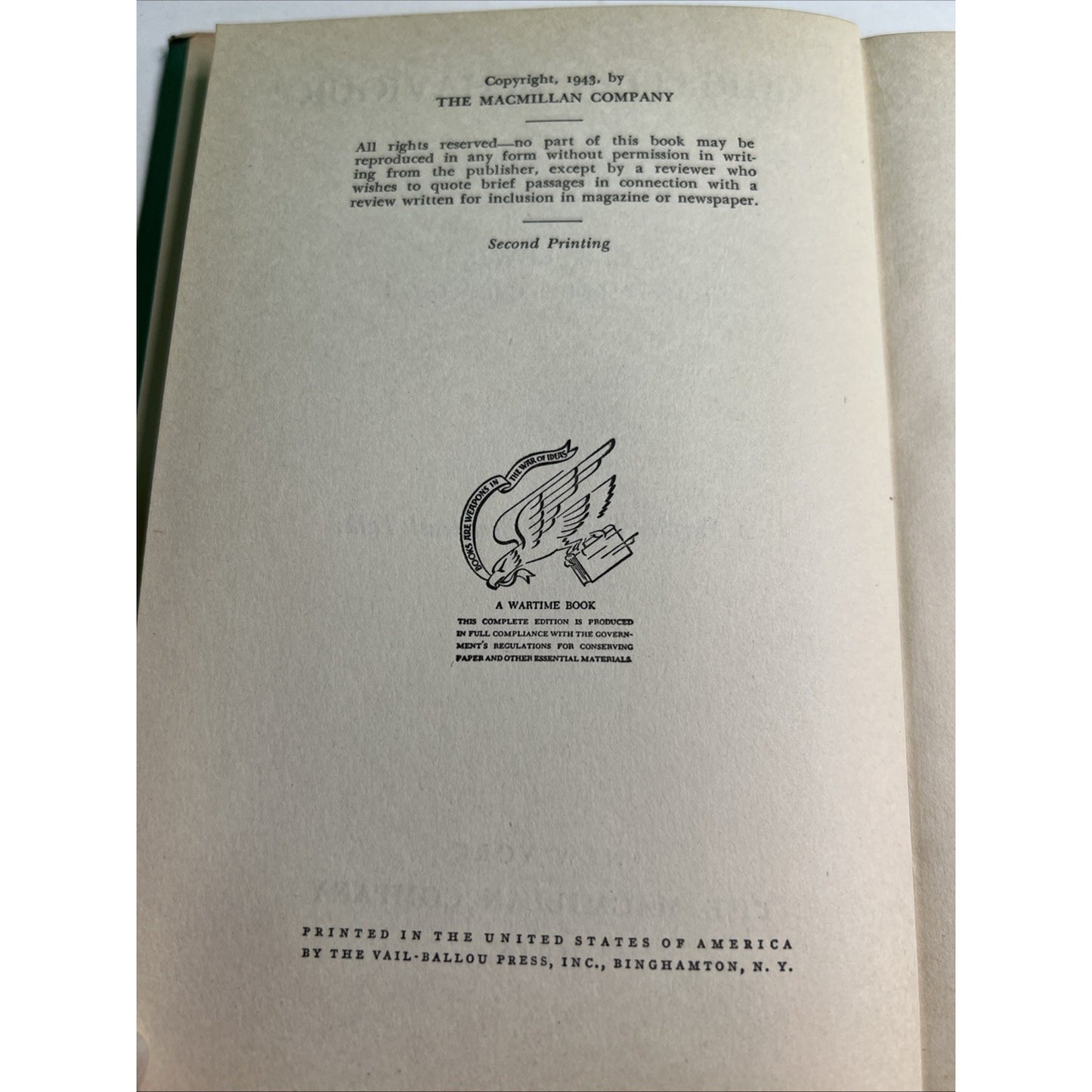 Christian Behaviour by C.S. Lewis 2nd American Printing 1944 HC