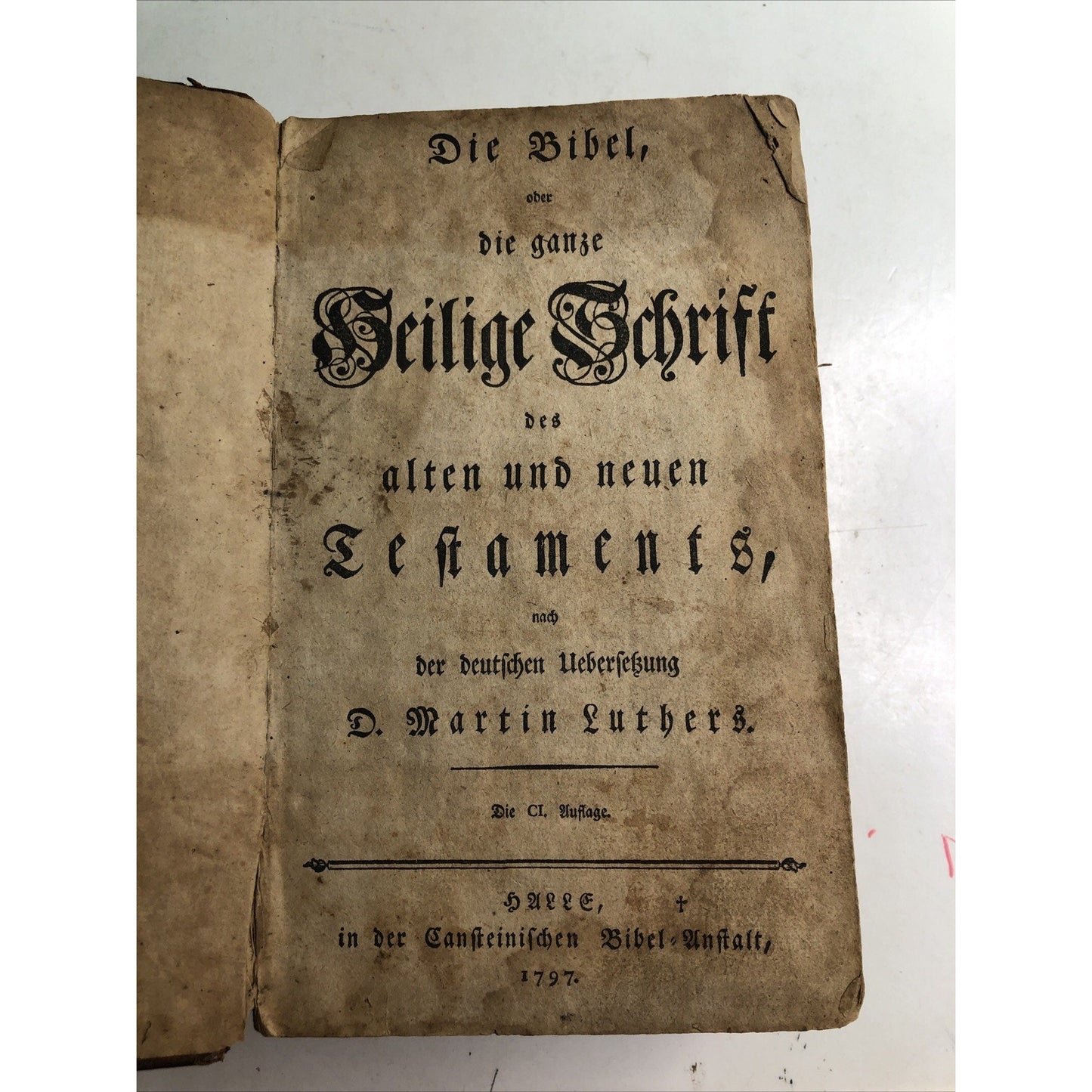 1797 German Translation of D. Martin Luther Bible Holy Scripture