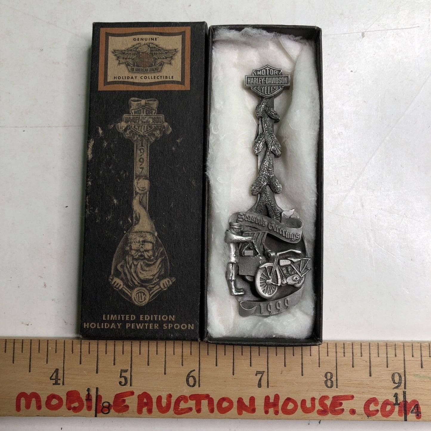 1999 HARLEY DAVIDSON Limited Edition PEWTER SPOON #0369 of 5000 MISMATCHED LID