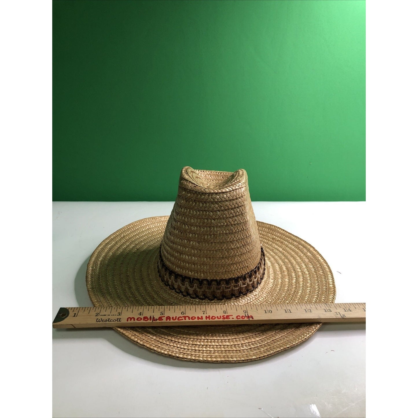 Vtg Stomper Western Style Cowboy Cowgirl Hat Straw Tan Rodeo Farm Made in Italy