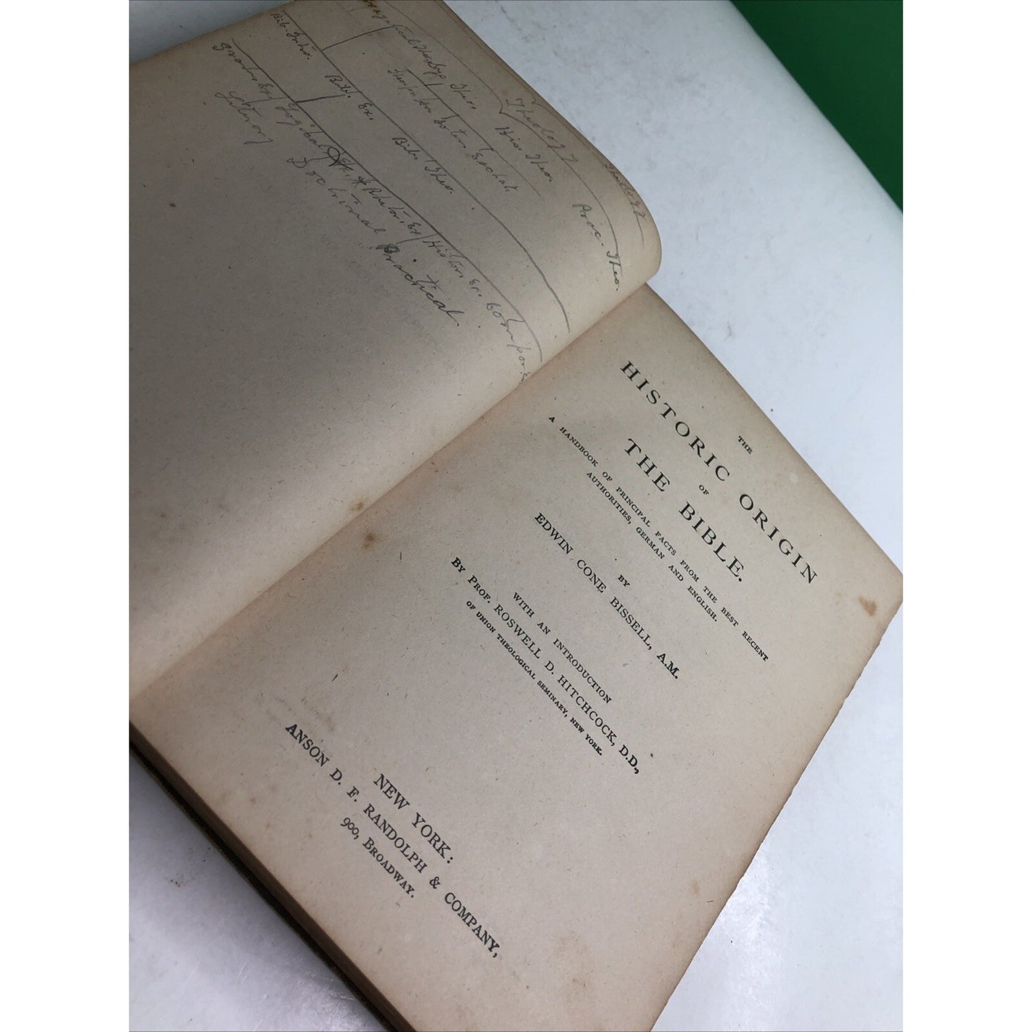 1873 Historic Origin Of The Bible HC Edwin Cone Bissell Intro Roswell Hitchcock