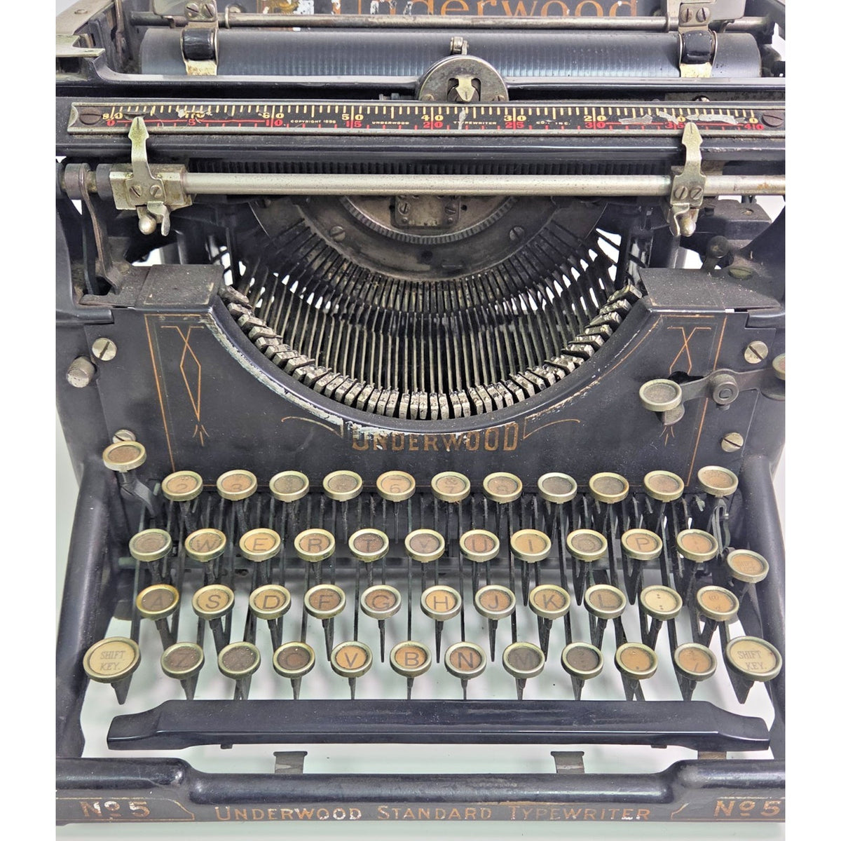 1918 Antique Underwood No. 5 Typewriter - WWI Era - Smooth Action - SN 1102288