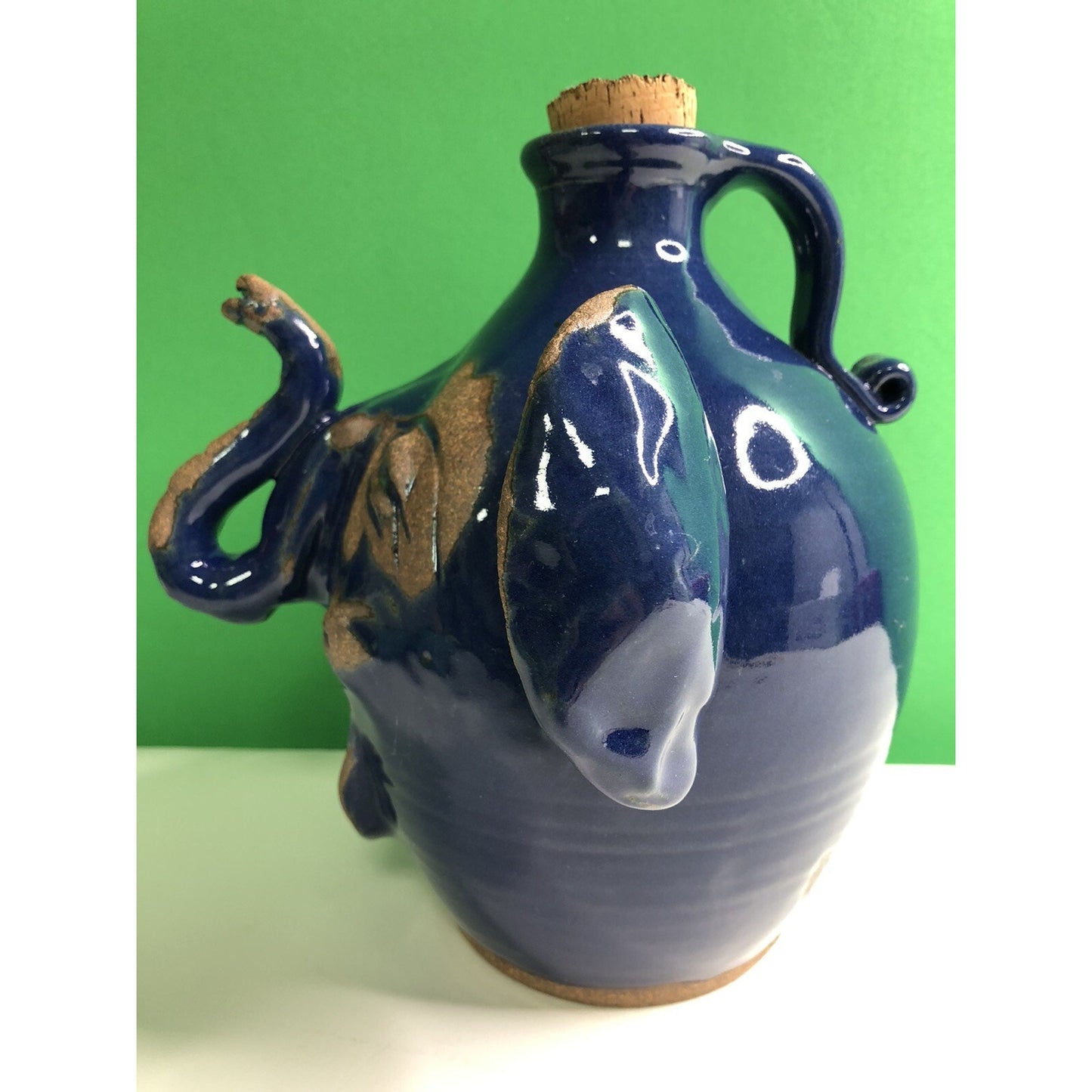 Vintage MUD DABBER’S ELEPHANT JUG North Carolina Art Pottery With Flyer