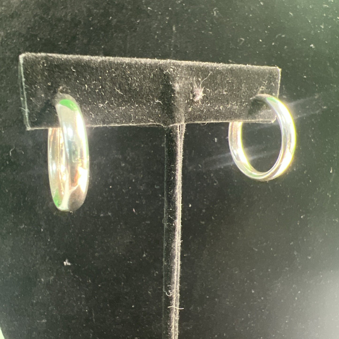Elegant 925 Sterling Silver Hoop Earrings 1” Diameter Post Clutch Back