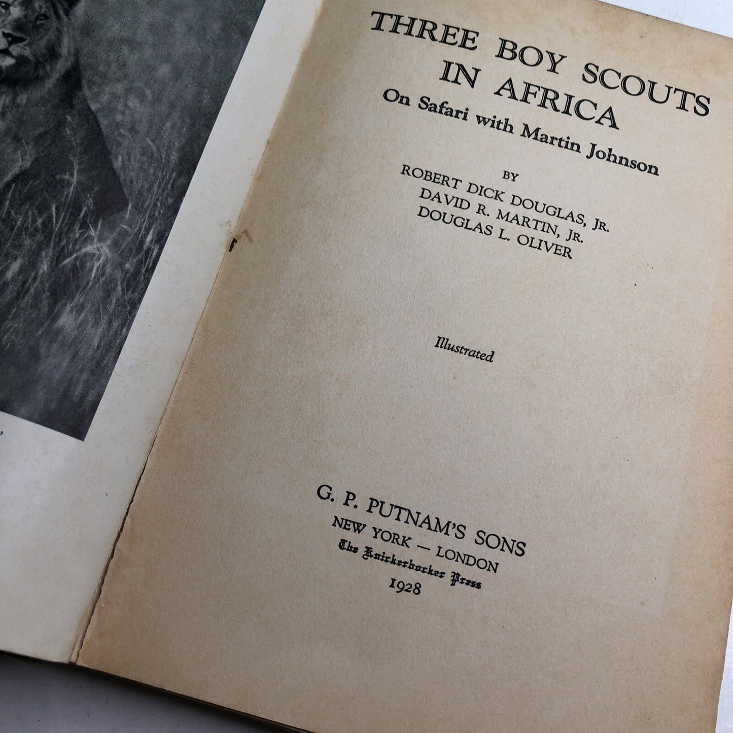 THREE BOY SCOUTS IN AFRICA 1928 On Safari With MARTIN JOHNSON HC Illustrated