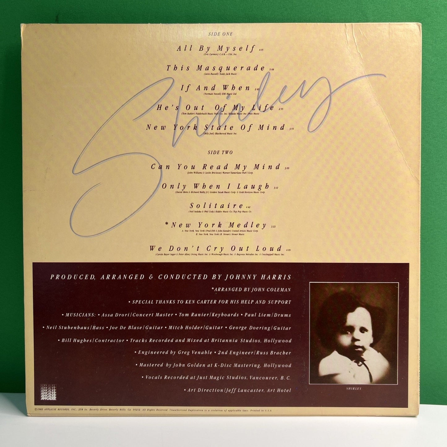 SHIRLEY BASSEY "All By Myself" 1982 Vinyl LP Applause Records Album Soul Funk