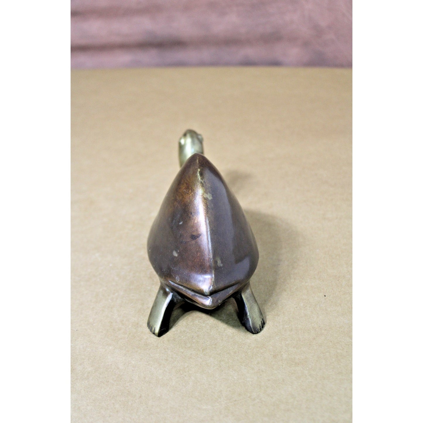Vintage Brass/Bronze Turtle Tortoise 8.5 L x 3.5 H, Beautiful Patina, Over 2 lbs