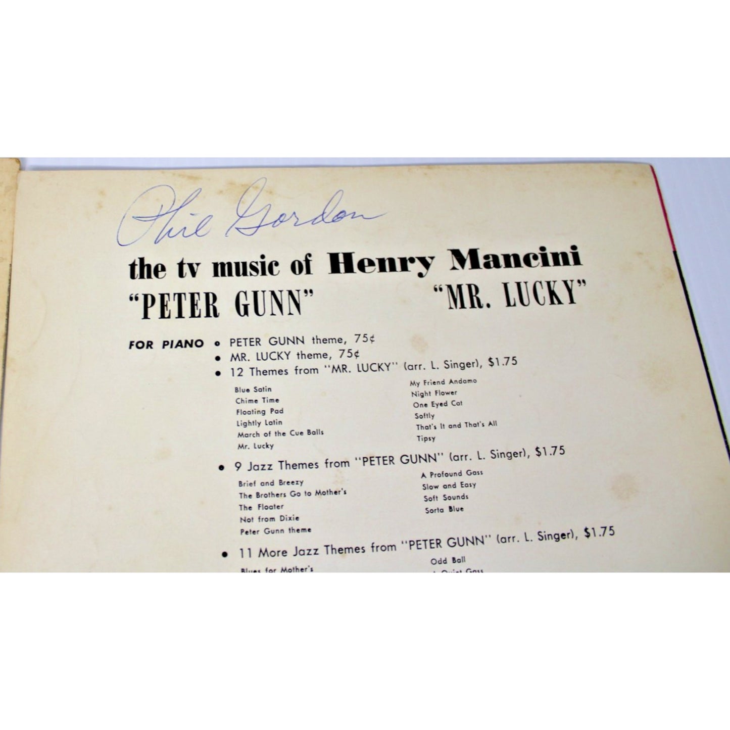 Vintage Henri Mancini Sheet Music- Moon River, Mr. Lucky, Charade