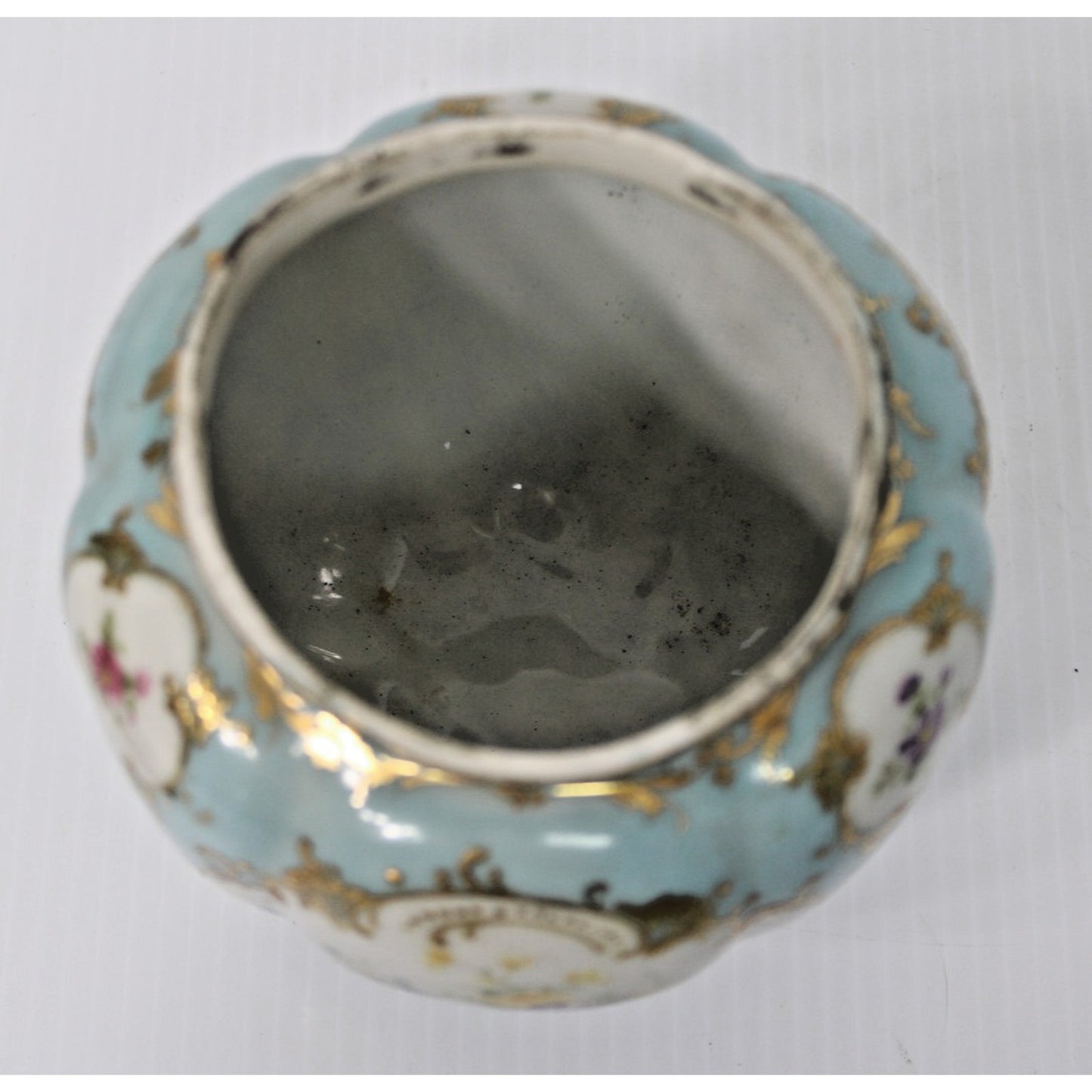 19th Century Antique Gilt Porcelain Tri-footed Biscuit Jar with Ormalu Lid