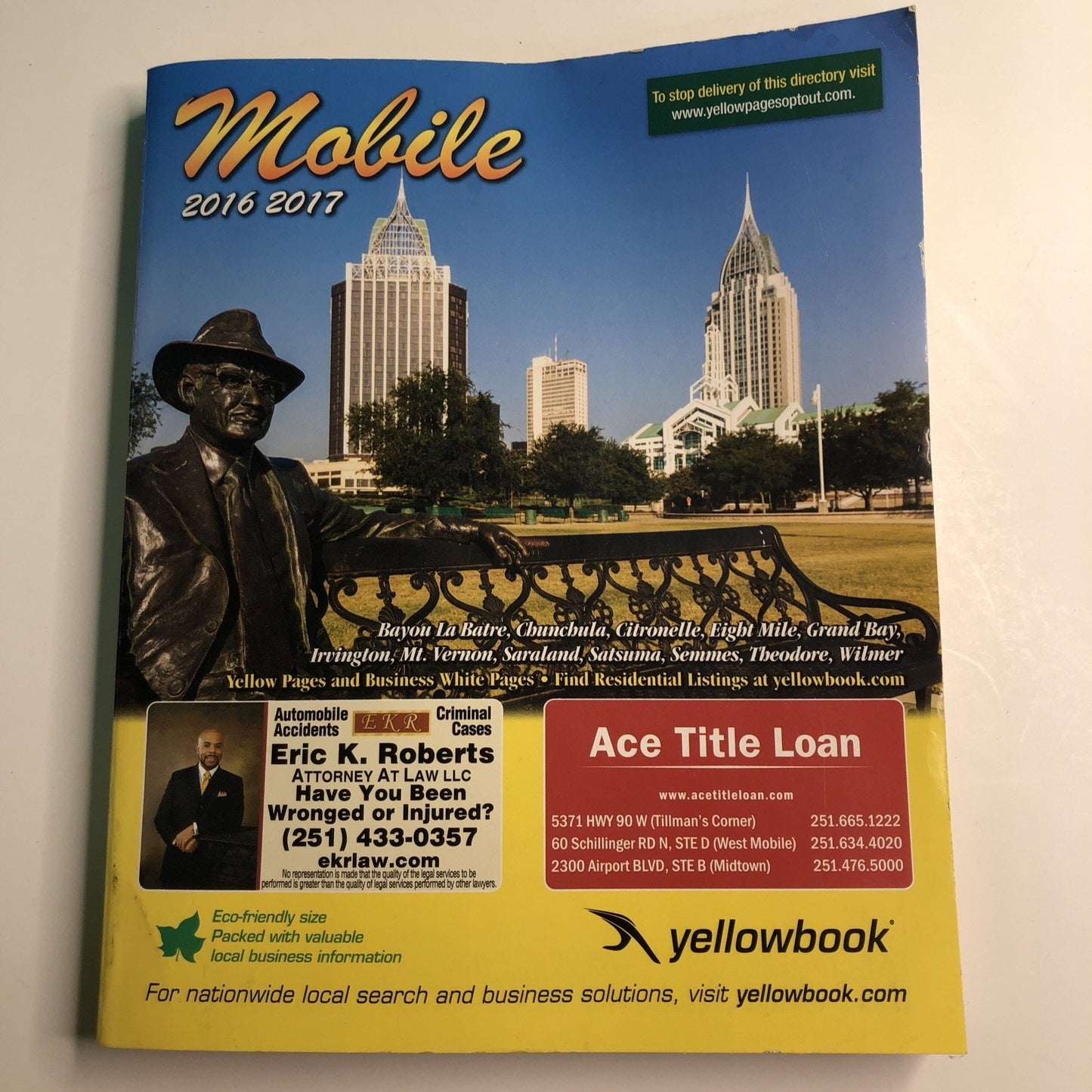 2016 2017 Yellowbook Mobile Alabama AL Phone Directory Downtown Cityscape