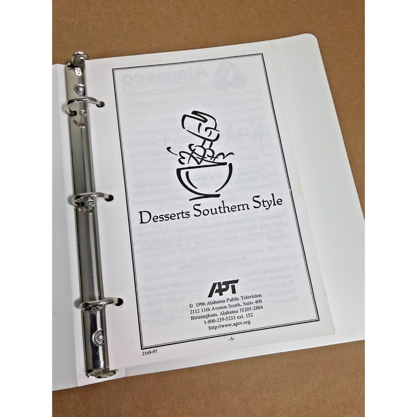 Vintage 1996 Desserts Southern Style Binder Cookbook Alabama Public Television