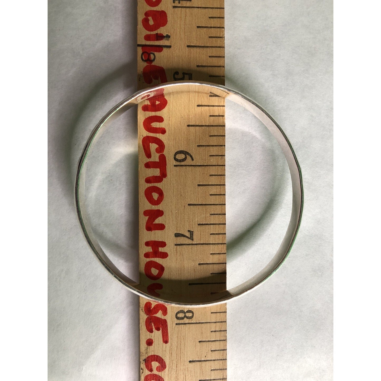 Vintage Mexican Solid Sterling Silver Bangle Bracelet Marked 20+ Grams “S”Design