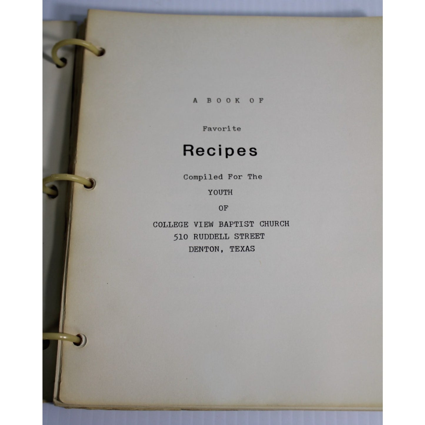 Vintage 1970s College View Baptist Church Denton TX Cookbook Whats Cookin