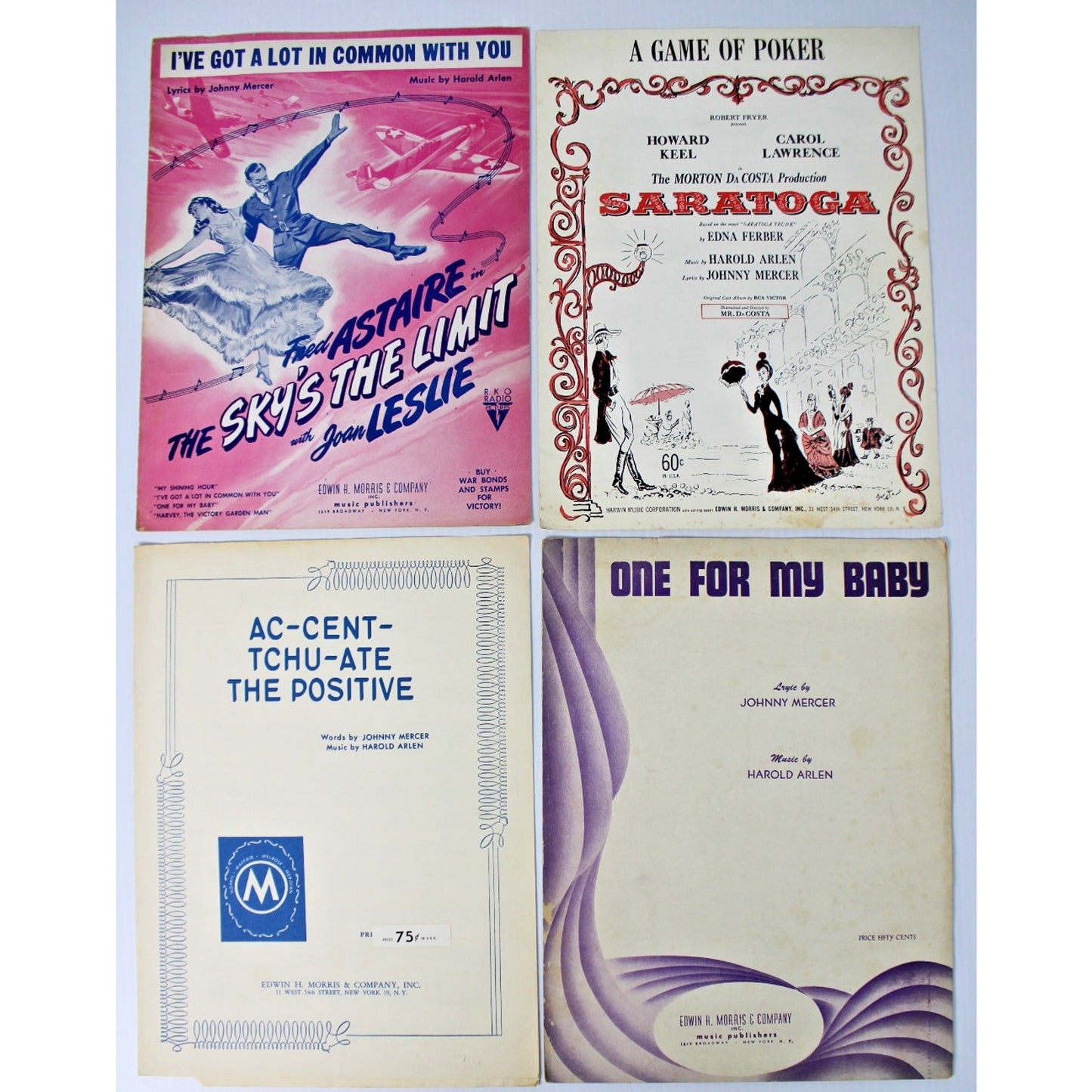 4 Pc. Vintage Sheet Music by Johnny Mercer & Harold Arlen