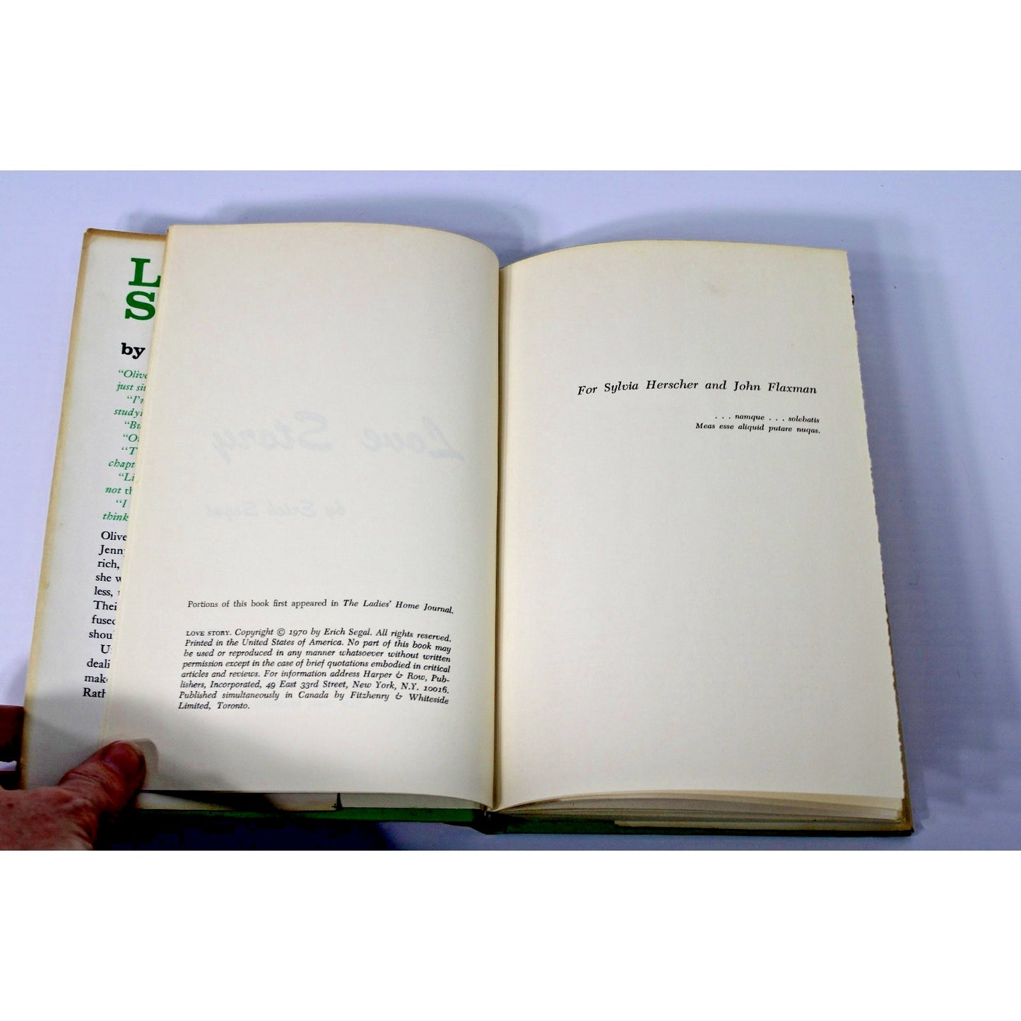 Love Story By Erich Segal First Book Club Edition 1970 Hardcover with DJ