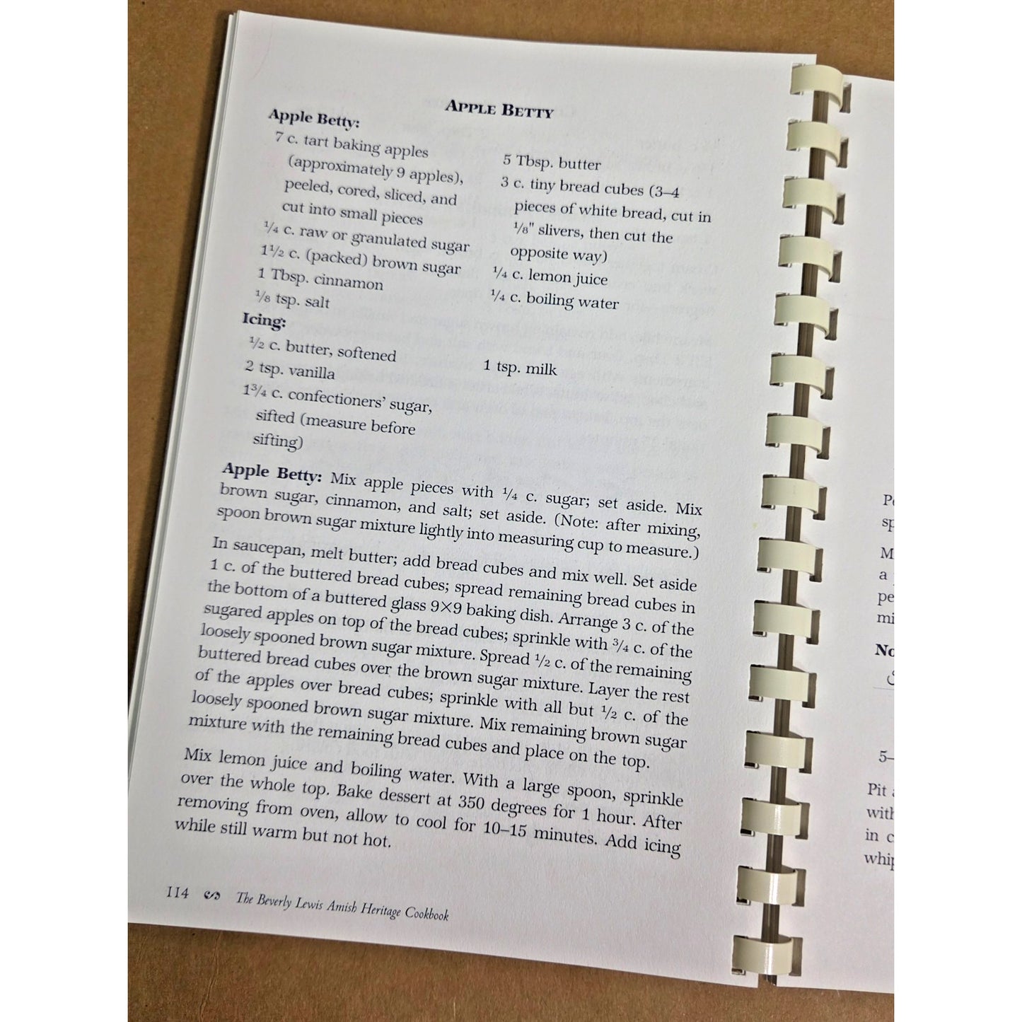 Vintage The Beverly Lewis Amish Heritage Cookbook - 200+ Recipes, Comb-Bound