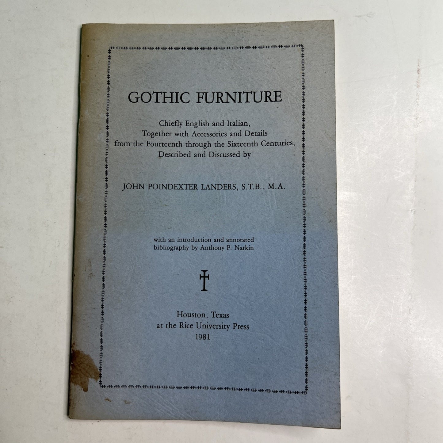 1981 GOTHIC FURNITURE by John Poindexter Landers LE 1000 Copies Texas