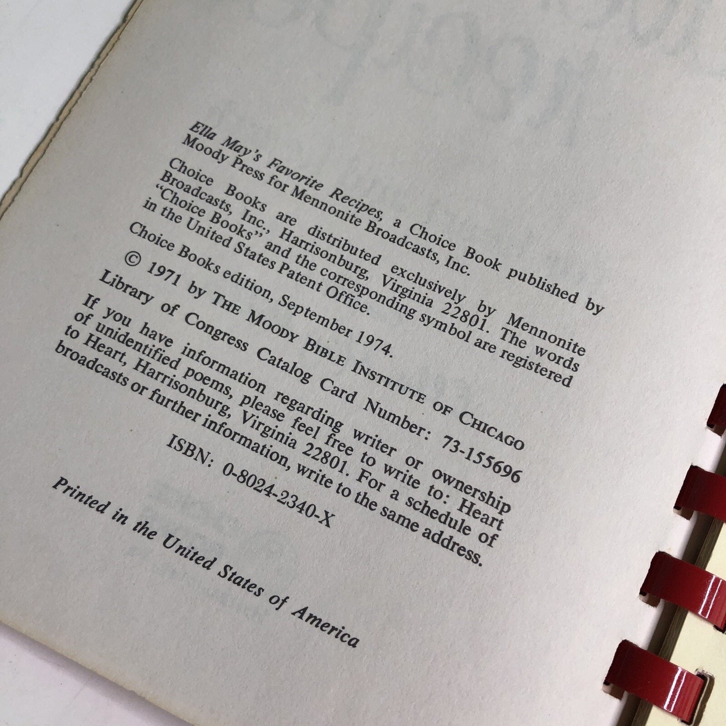 Ella May's Favorite Recipes for Heart and Hearth Ella May Miller 1971 Cookbook