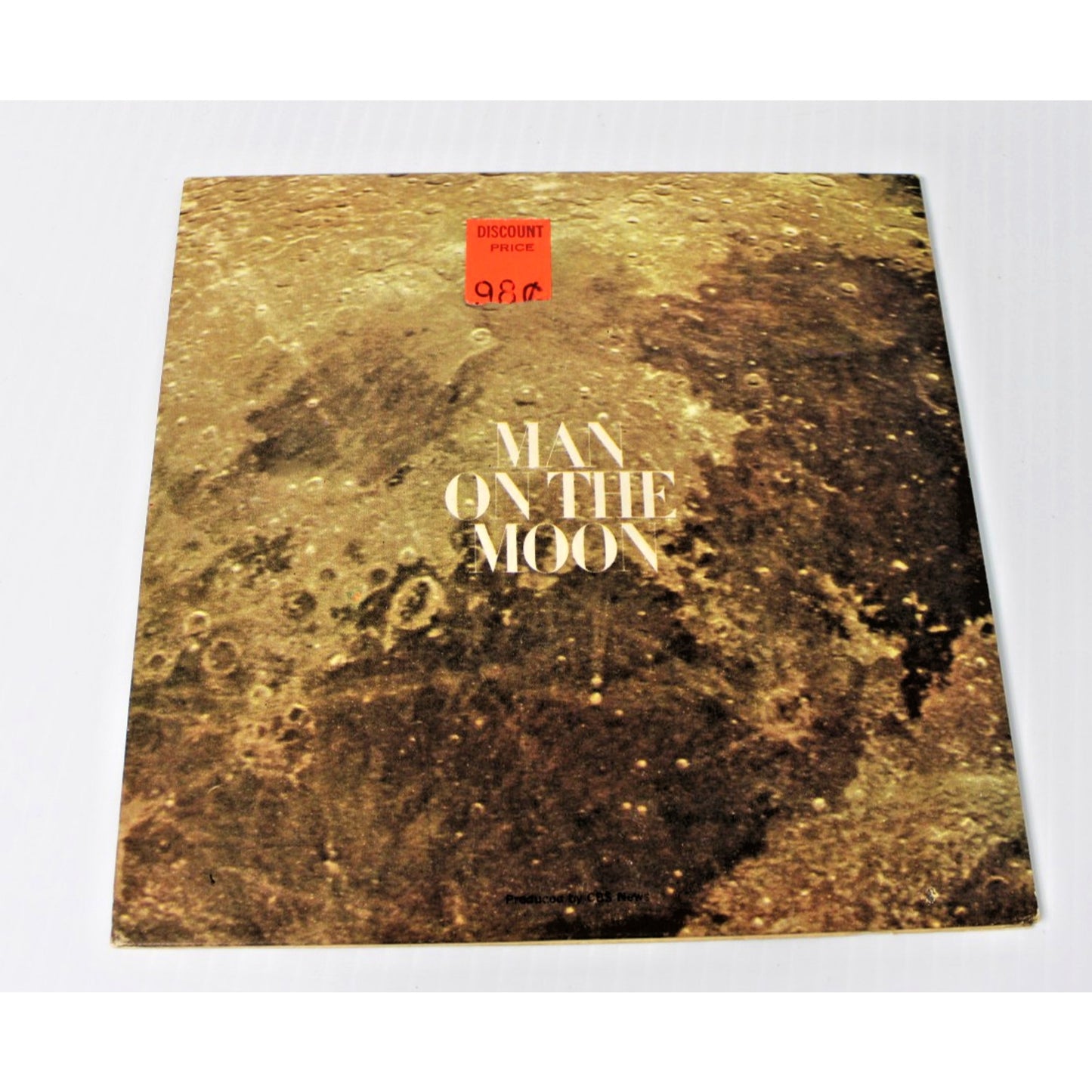 Man On The Moon- Walter Cronkite- 1969 CBS News 7" 33 RPM Picture Sleeve- EX!