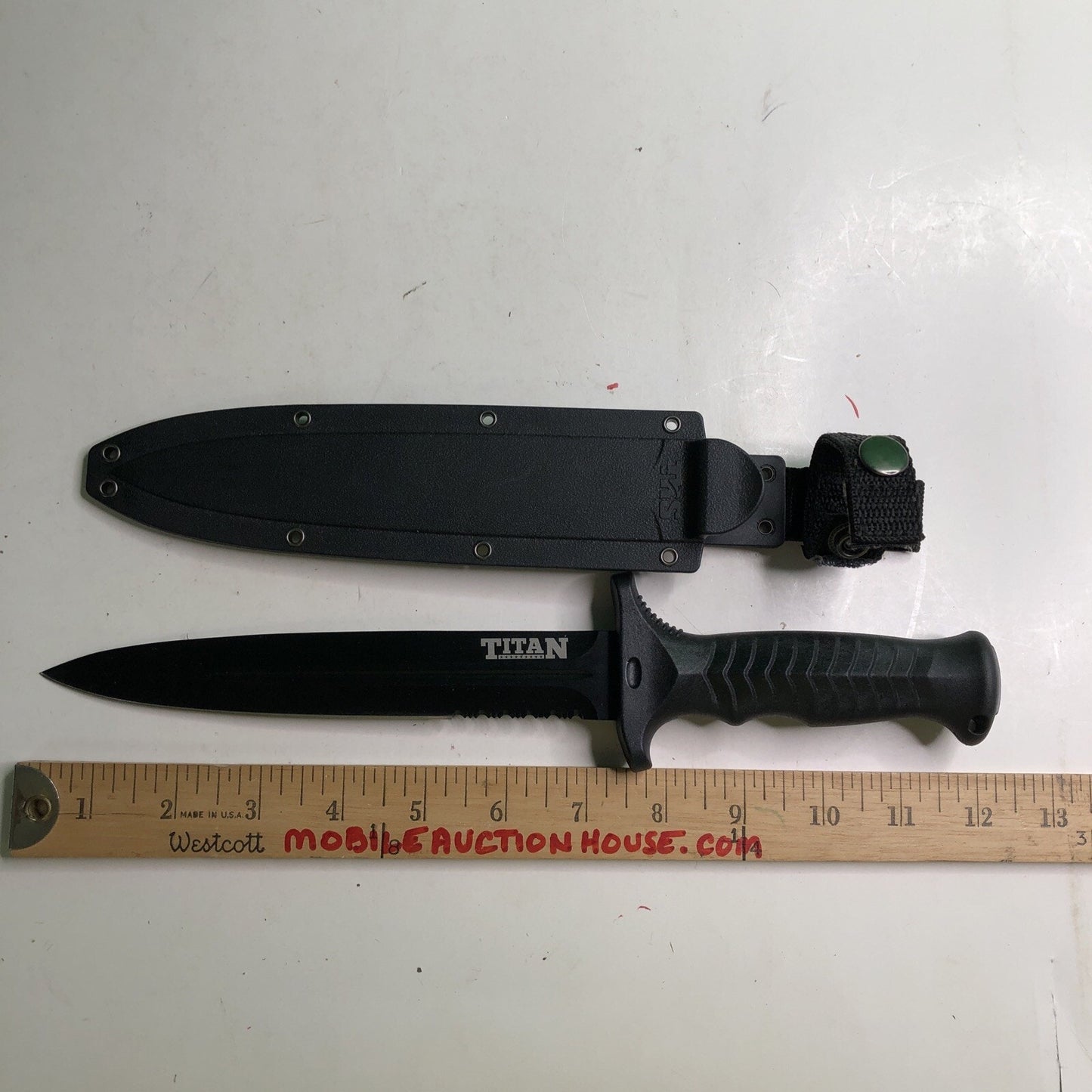 TRS Tactical Survival Knife The Titan 12” Survival Serrated Straight Edge