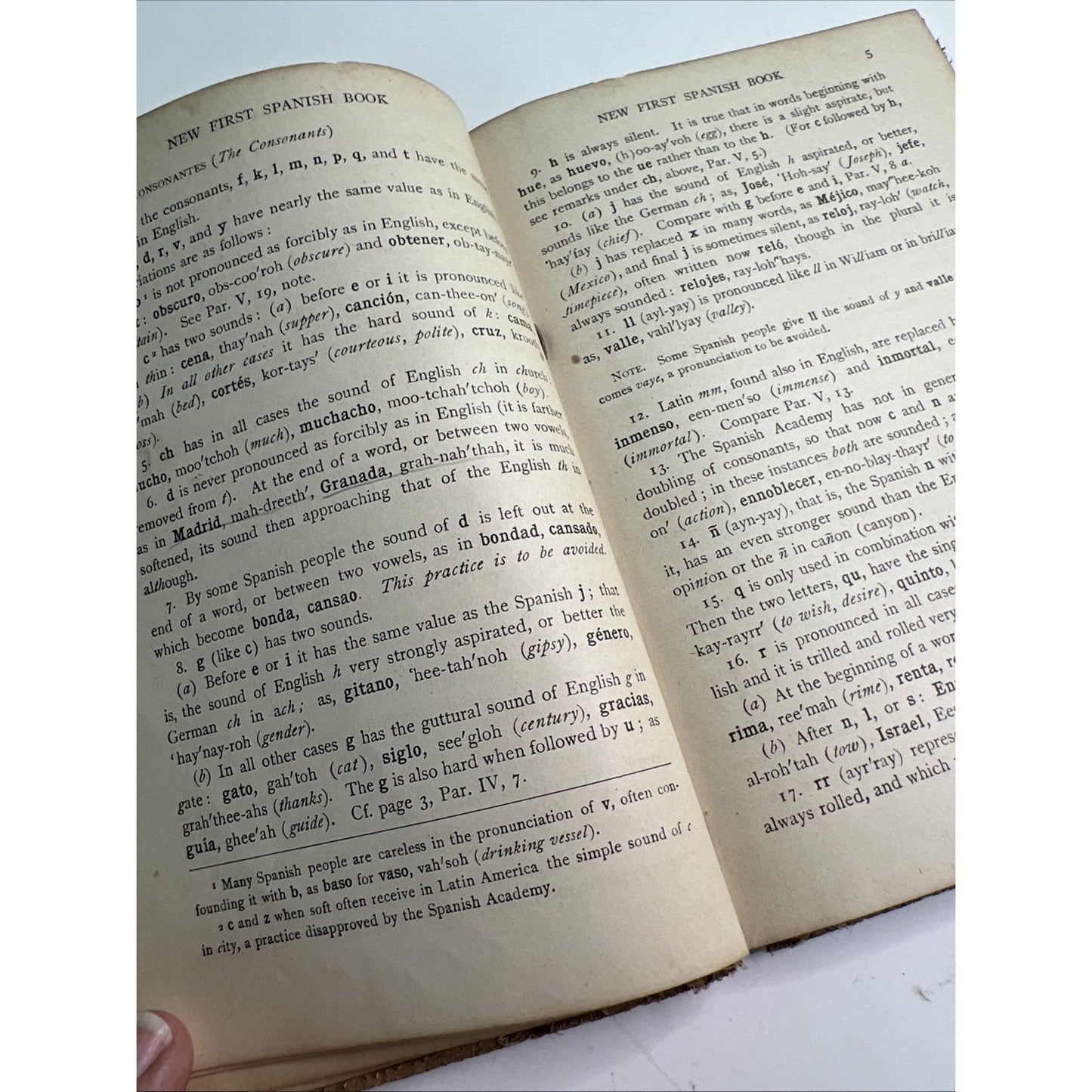 1916 New First Spanish Book by J. H. Worman American Book Company HC Damaged
