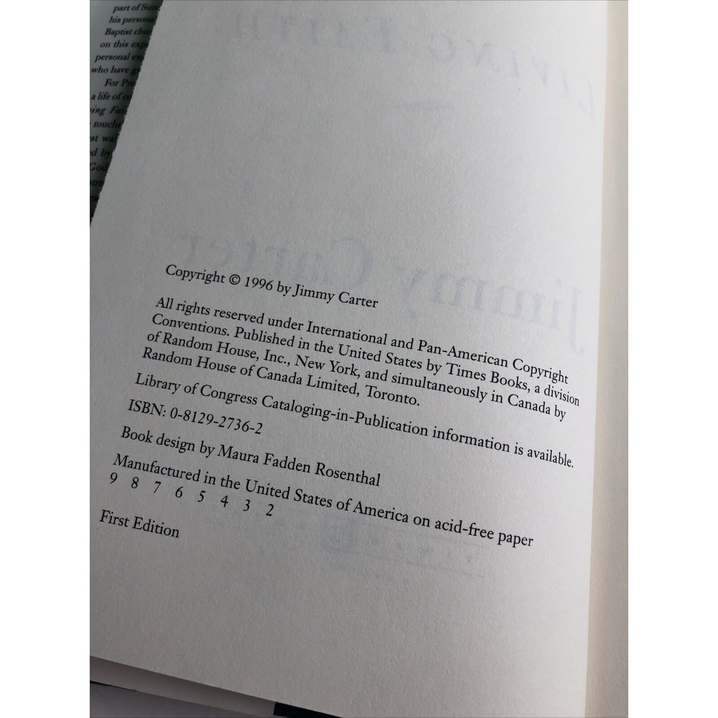 Living Faith by Jimmy Carter 39th President Of The United States HC DJ SIGNED
